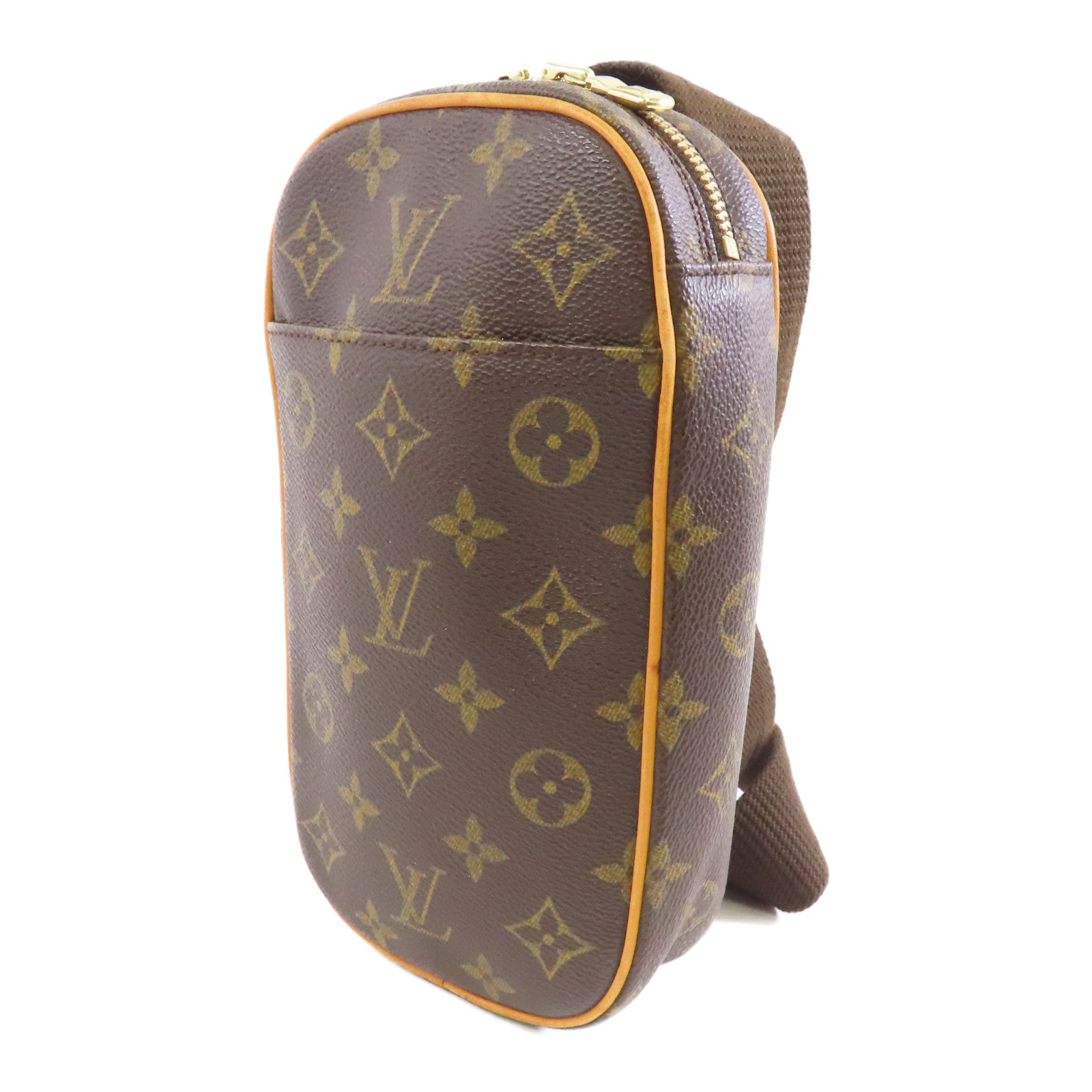 LOUIS VUITTON Monogram Pochette金扣肩背袋啡色