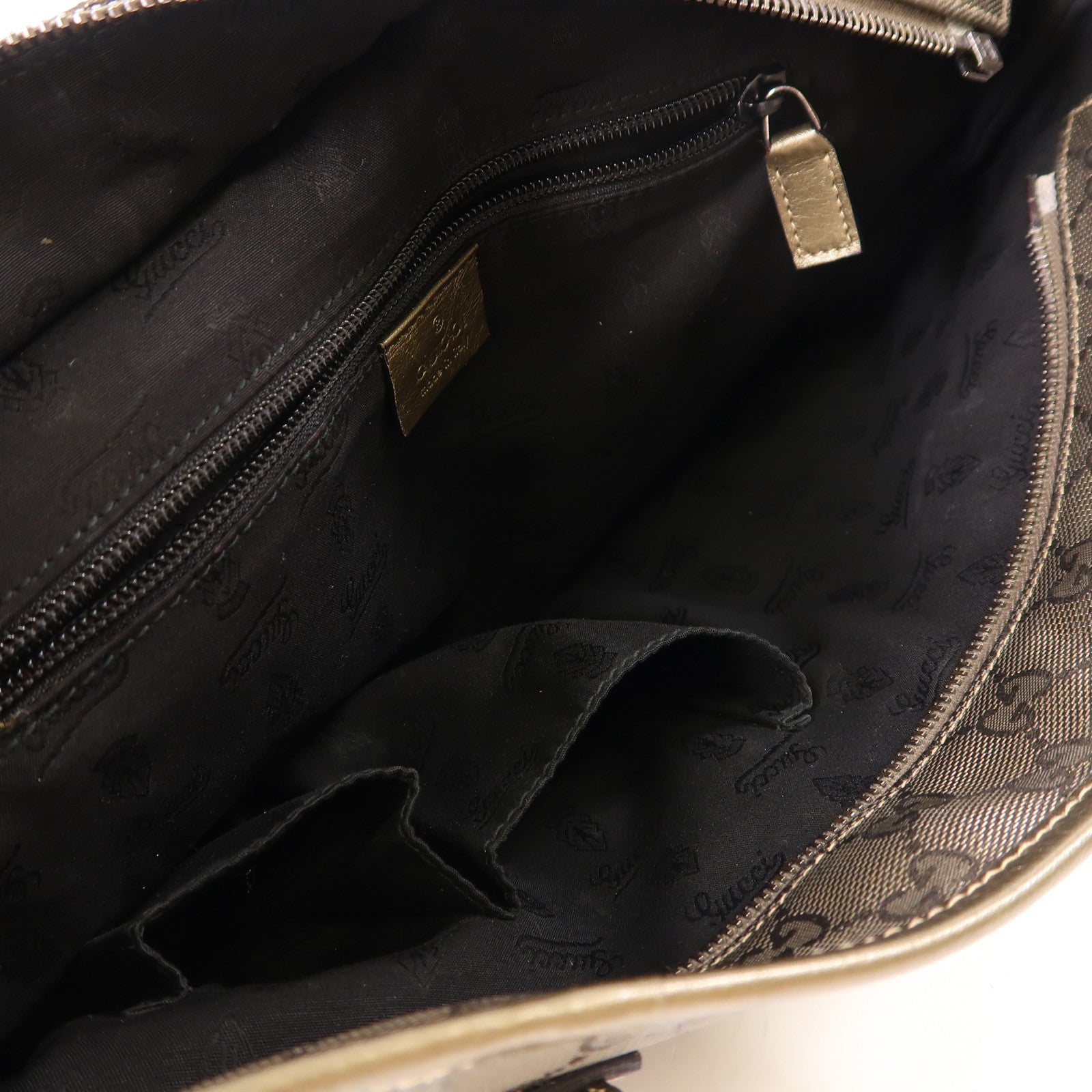 GUCCI Tote Bag Coated Canvas Khaki