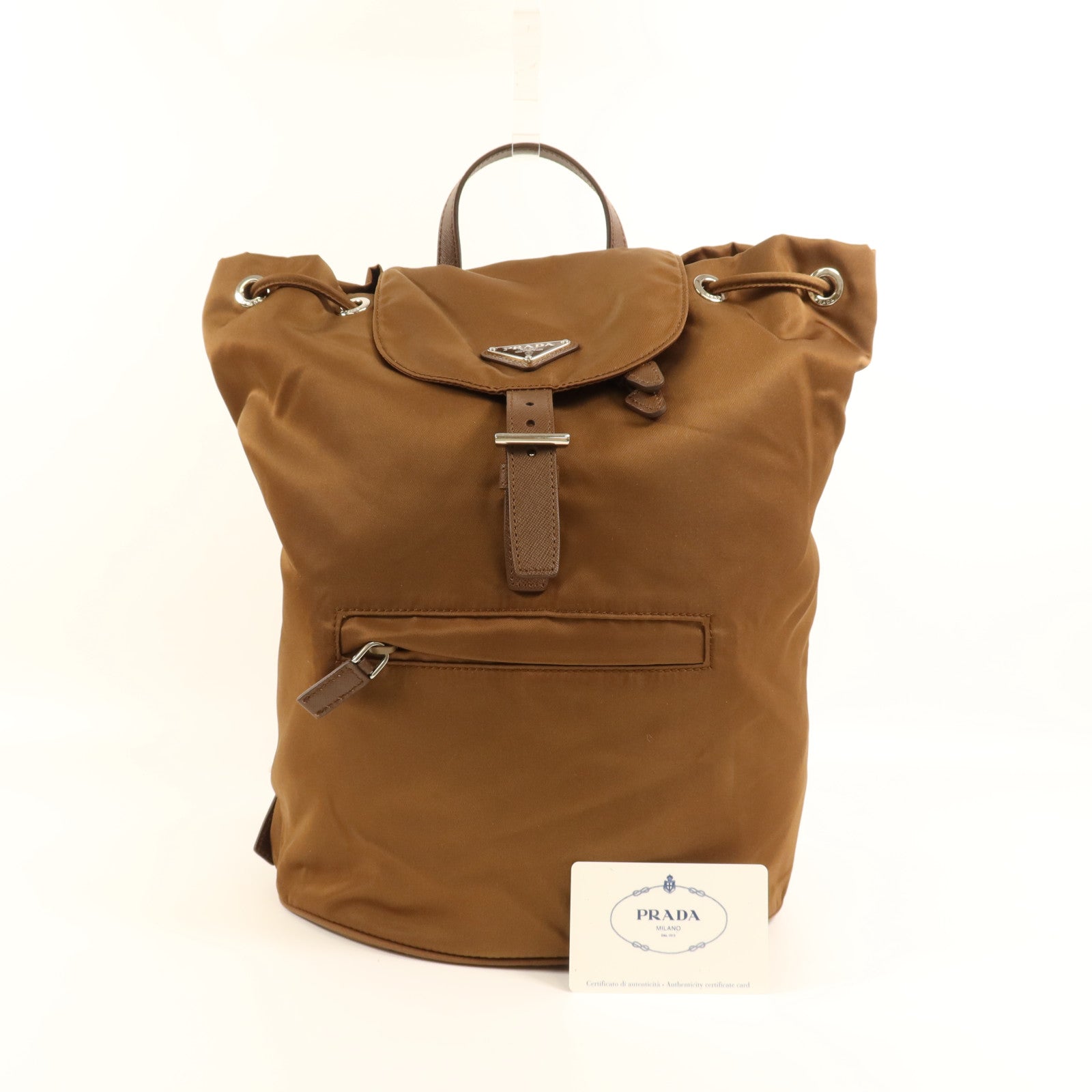 PRADA 尼龍Rucksack銀扣背包