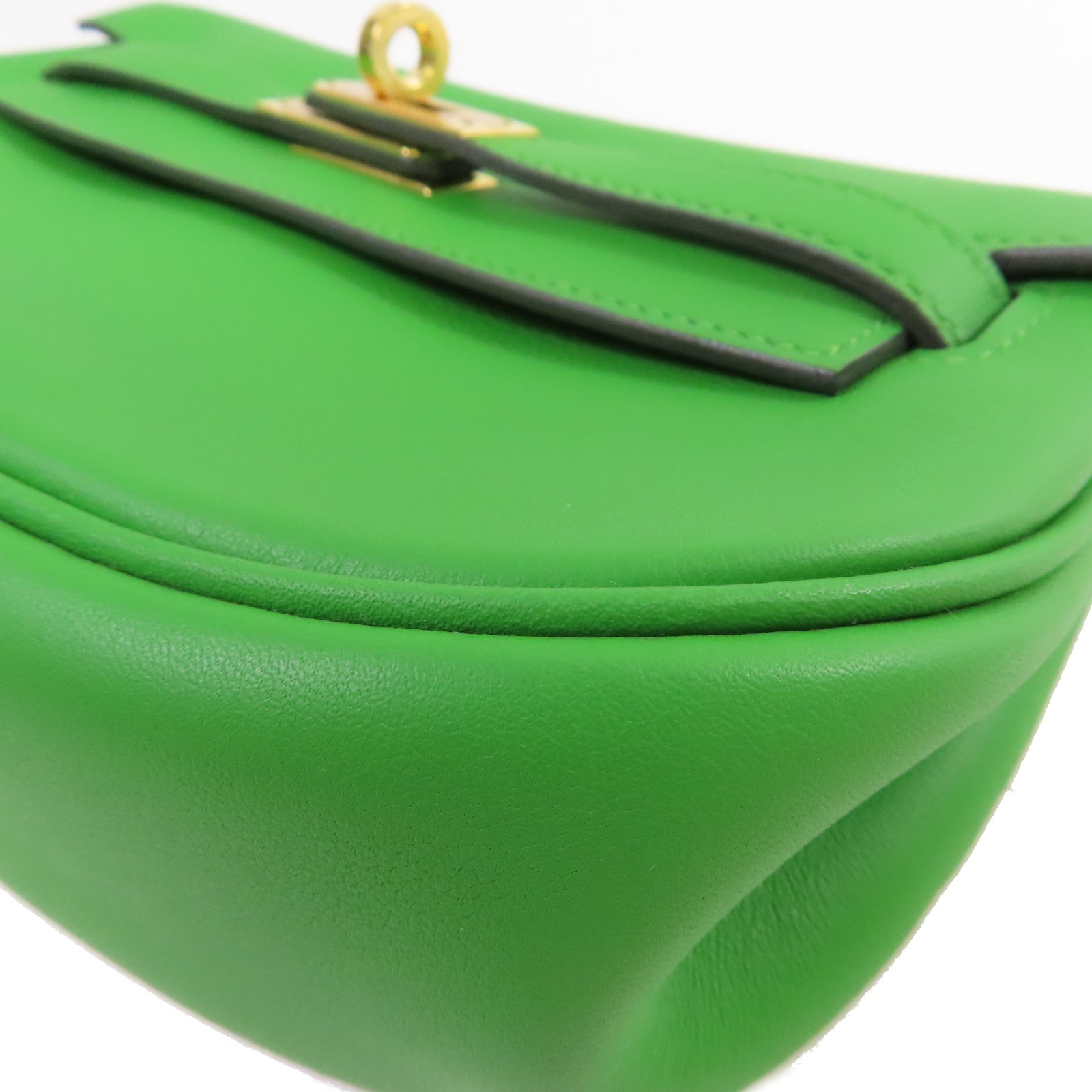 HERMES 【激減優惠】Swift皮革Kelly Moove Shoulder Bag金扣肩背袋A8 Vert Yucca絲蘭綠色