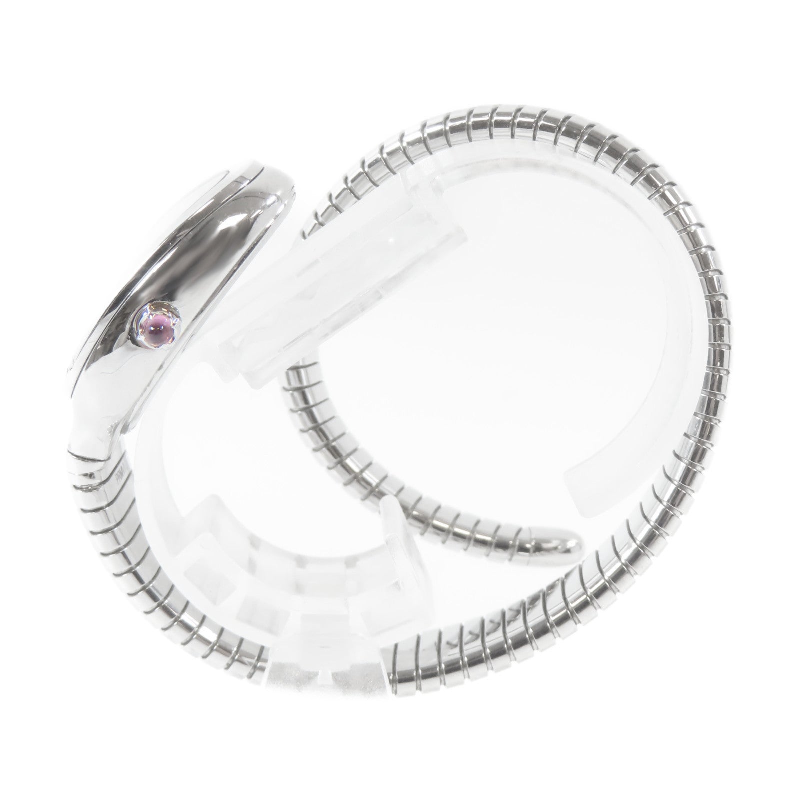 BVLGARI Serpenti Tubogas不鏽鋼石英機芯手錶白色