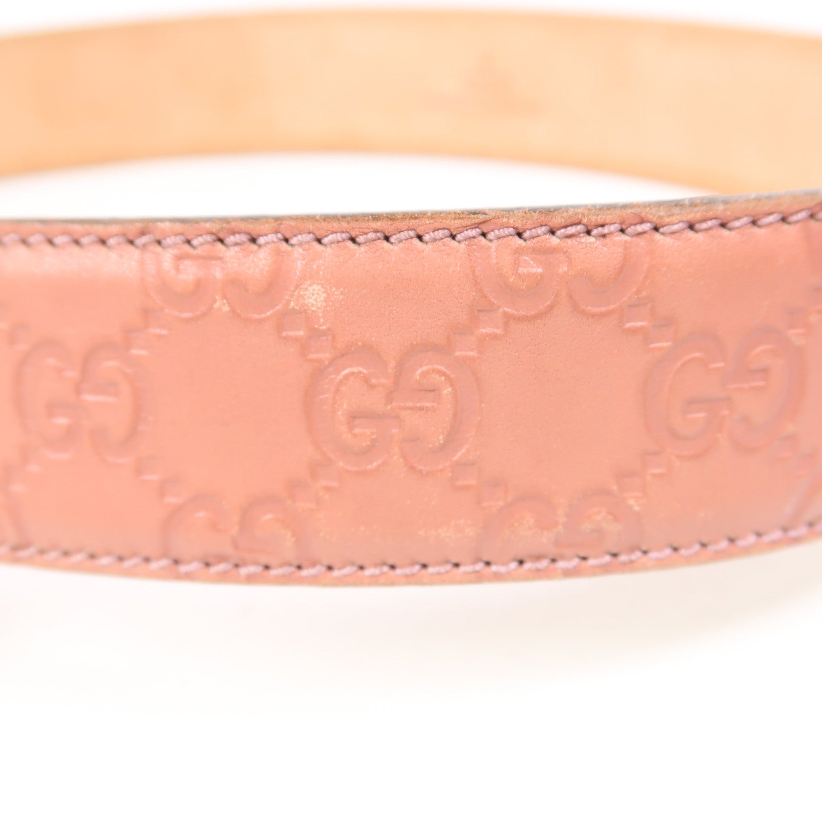GUCCI 牛皮皮革Belt 85cm銀扣皮帶