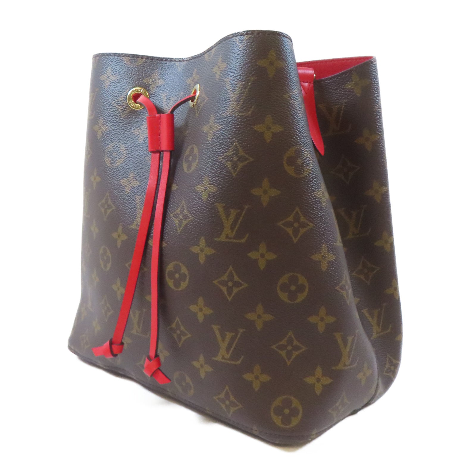 LOUIS VUITTON Monogram Neo Noe Bucket Bag金扣肩背袋Coquelicot/紅色
