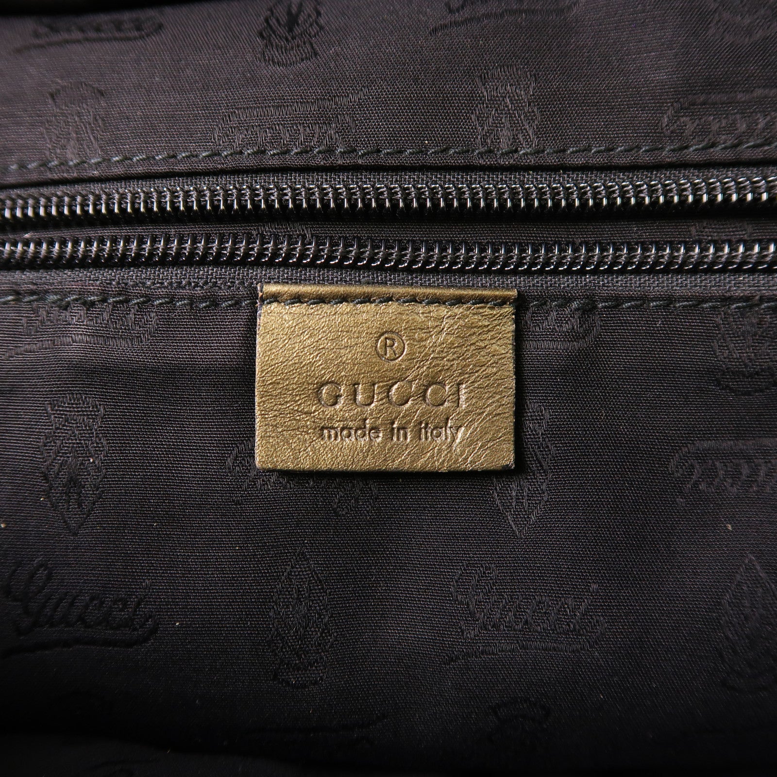 GUCCI Tote Bag Coated Canvas Khaki
