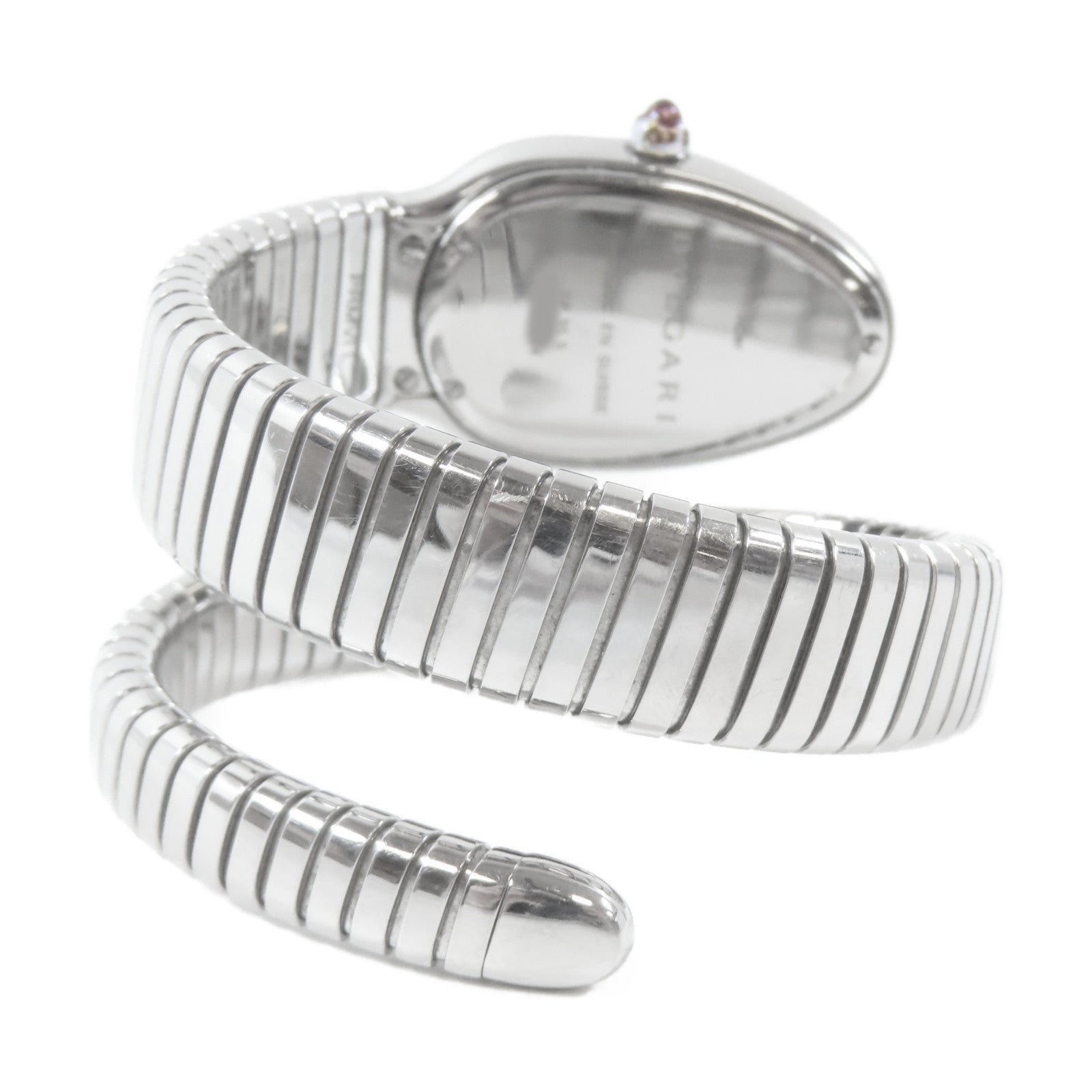 BVLGARI Serpenti Tubogas不鏽鋼石英機芯手錶白色