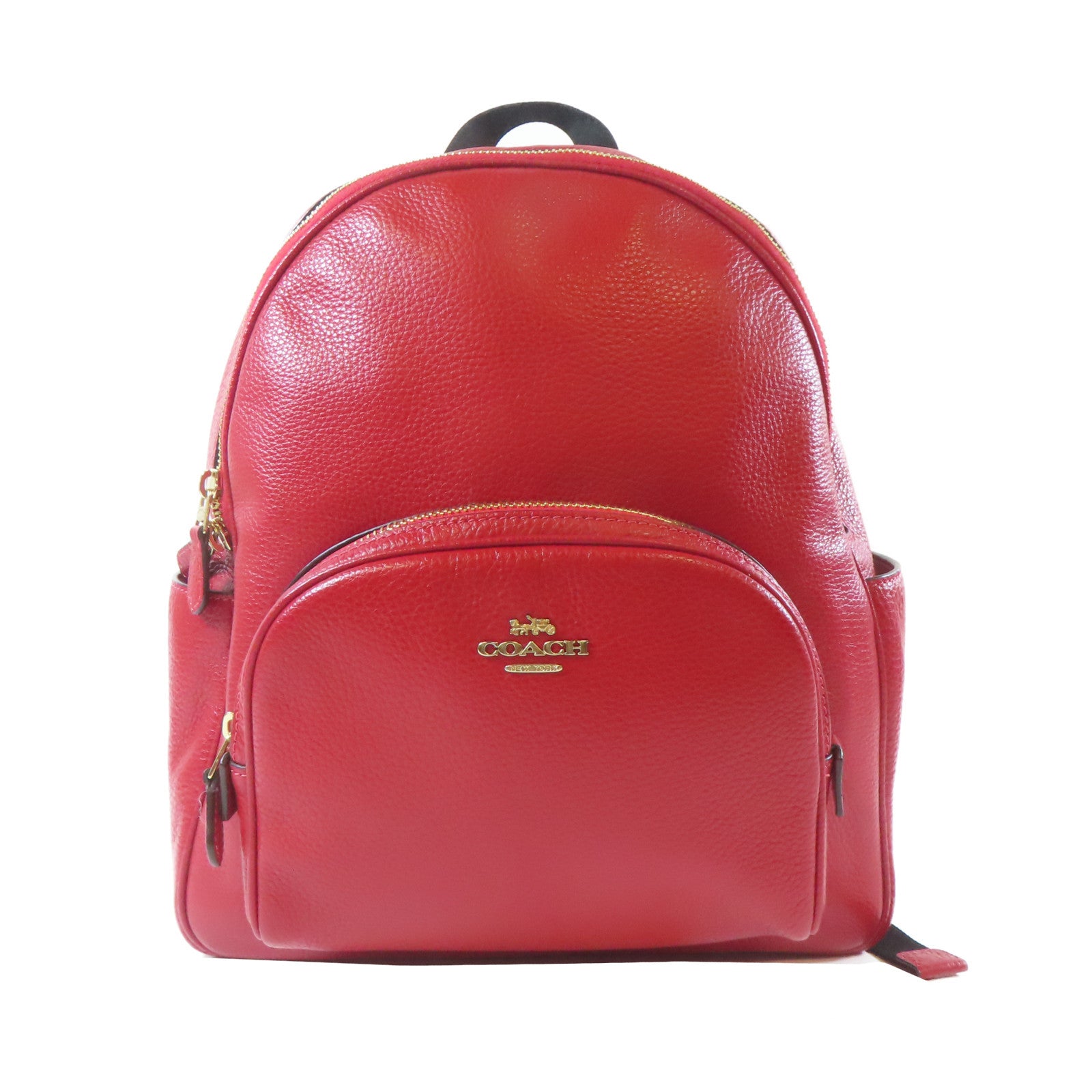 COACH 【激減優惠】牛皮皮革Rucksack金扣背包紅色
