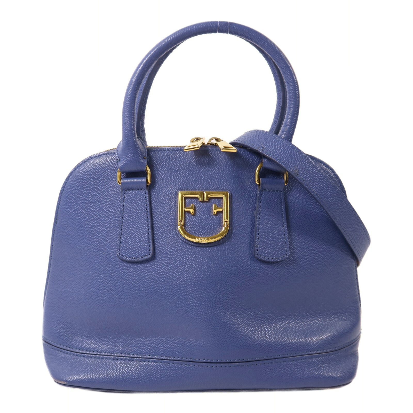 Furla 牛皮皮革2 way Shoulder金扣手挽肩背兩用袋