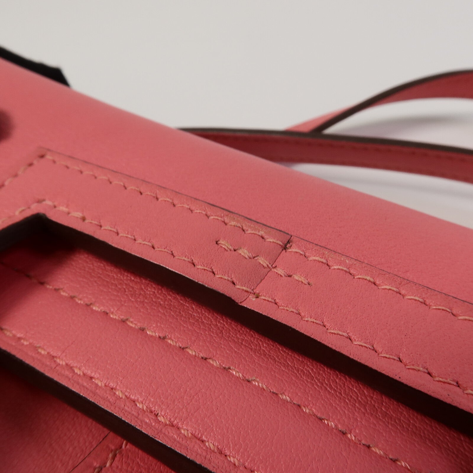 HERMES Swift皮革Mini Halzan手挽肩背兩用袋Rose Azalee