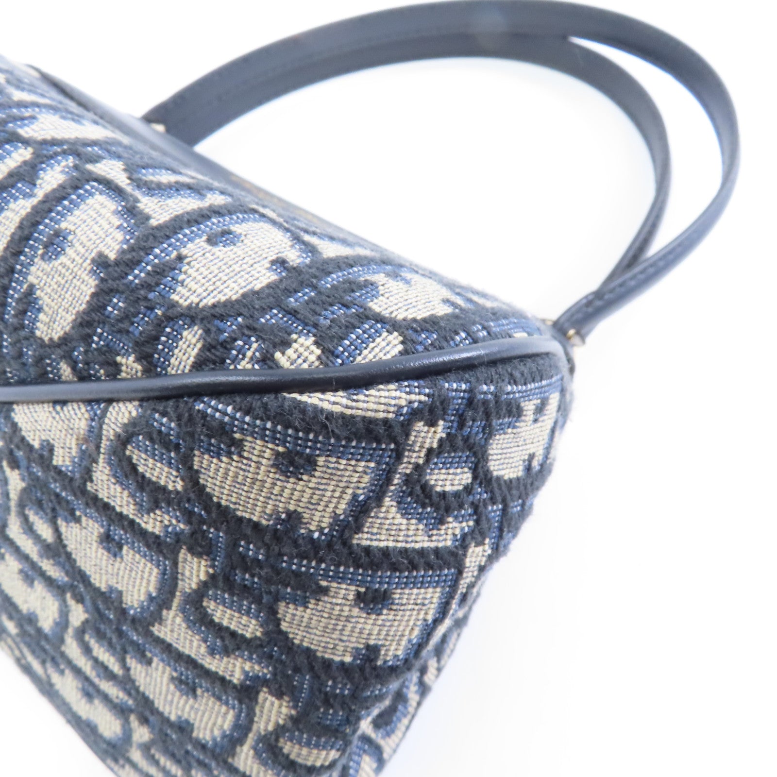 Dior 塗層帆布Small Key Bag金扣手挽袋藍色