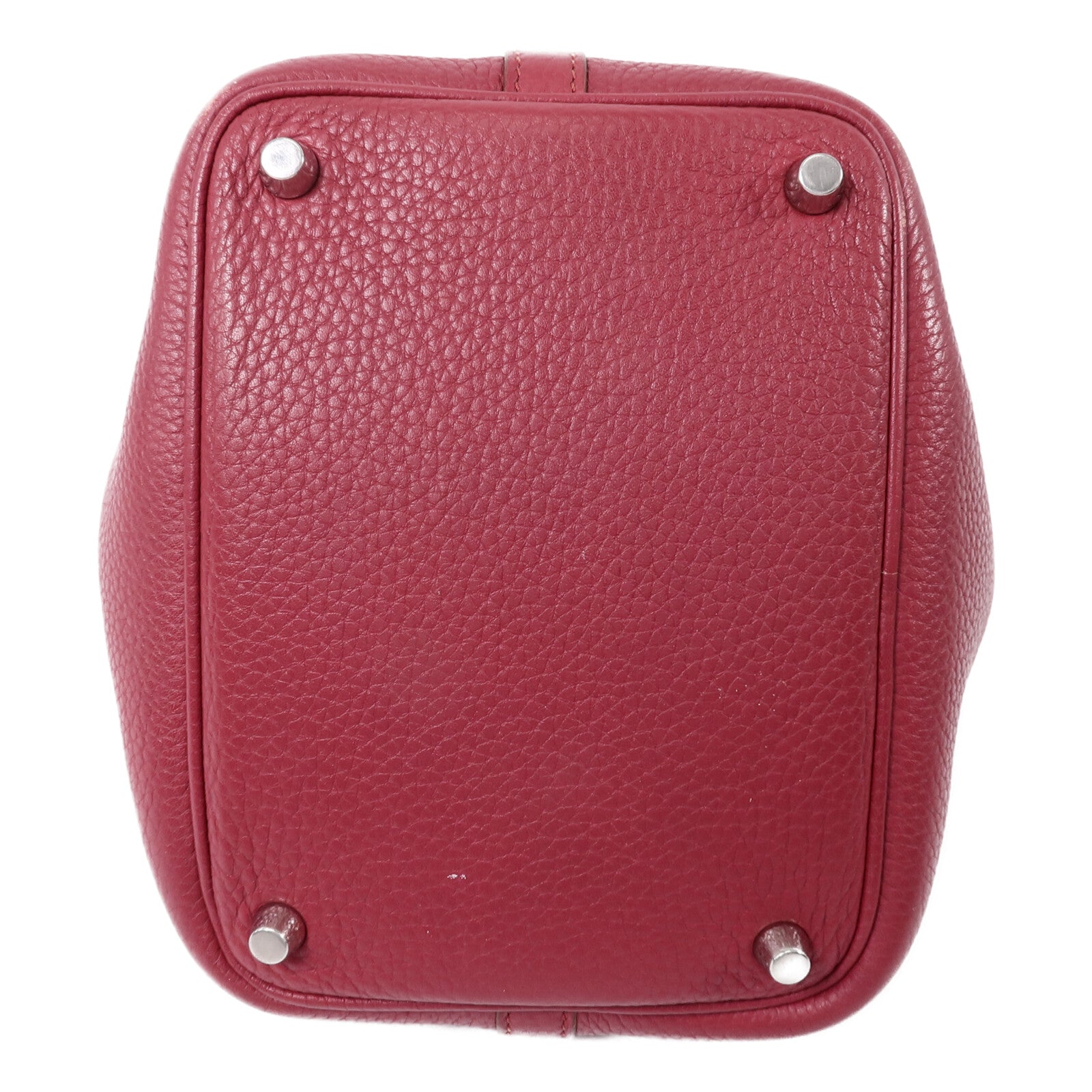 HERMES Clemence皮革Picotin PM手挽袋Rubis