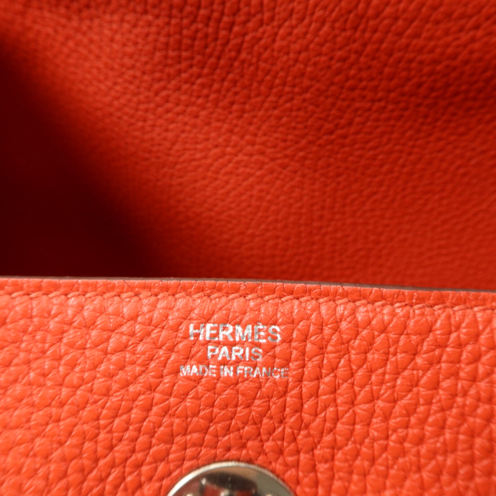 HERMES Clemence皮革Lindy 30手挽肩背兩用袋Rouge Tomato