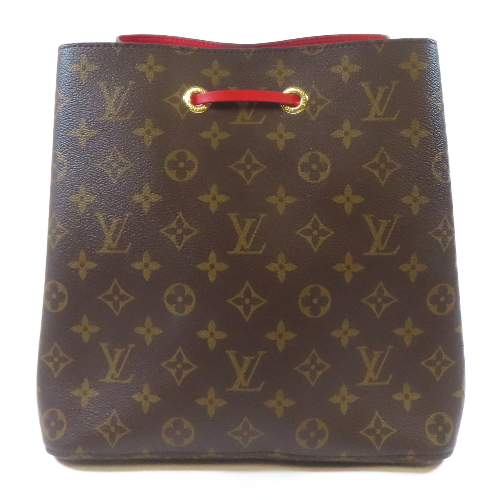 LOUIS VUITTON Monogram Neo Noe Bucket Bag金扣肩背袋Coquelicot/紅色