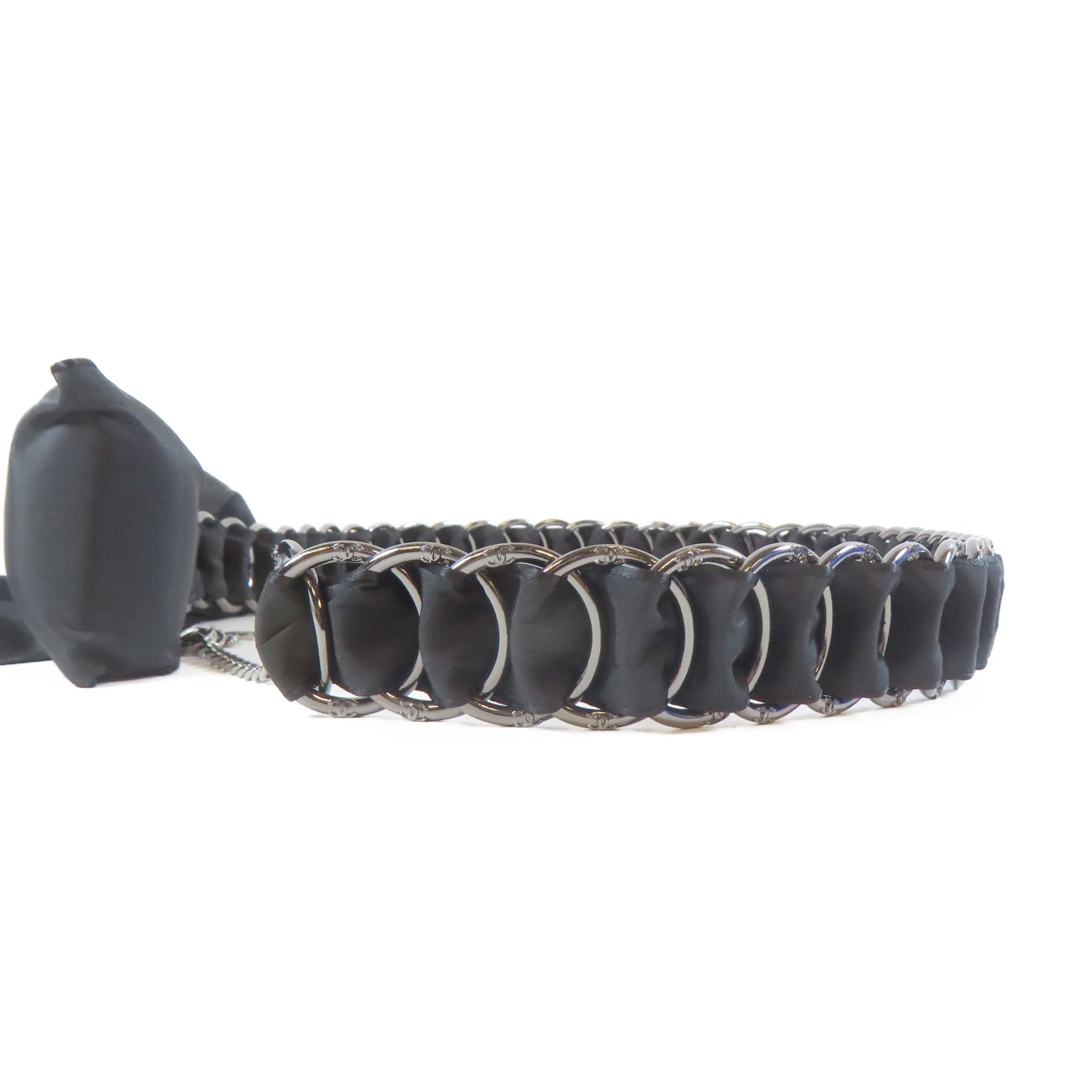 CHANEL 【激減優惠】金屬Ribbon Chain Belt腰帶黑色/銀色