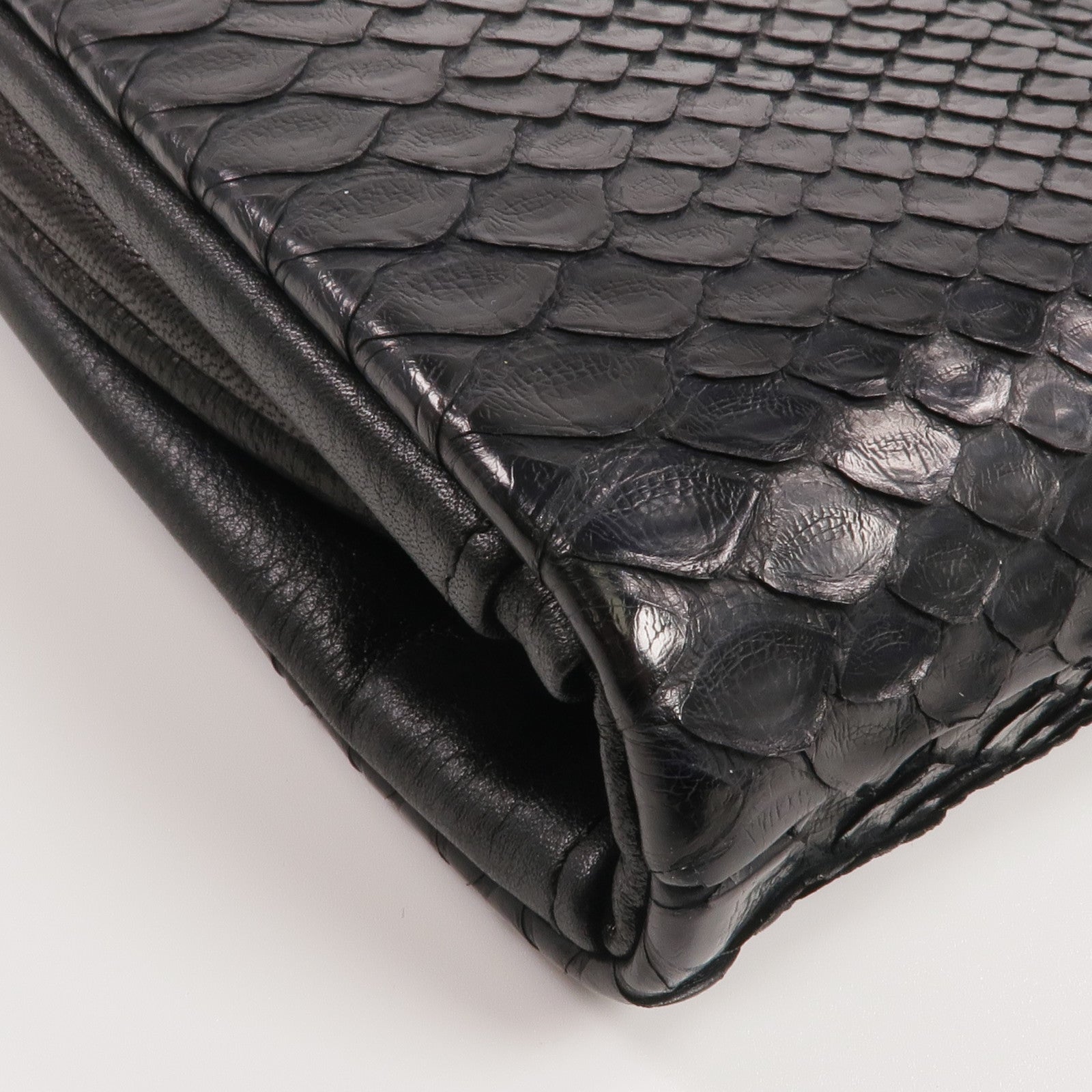 CELINE 蛇皮皮革Clutch金扣手拿包