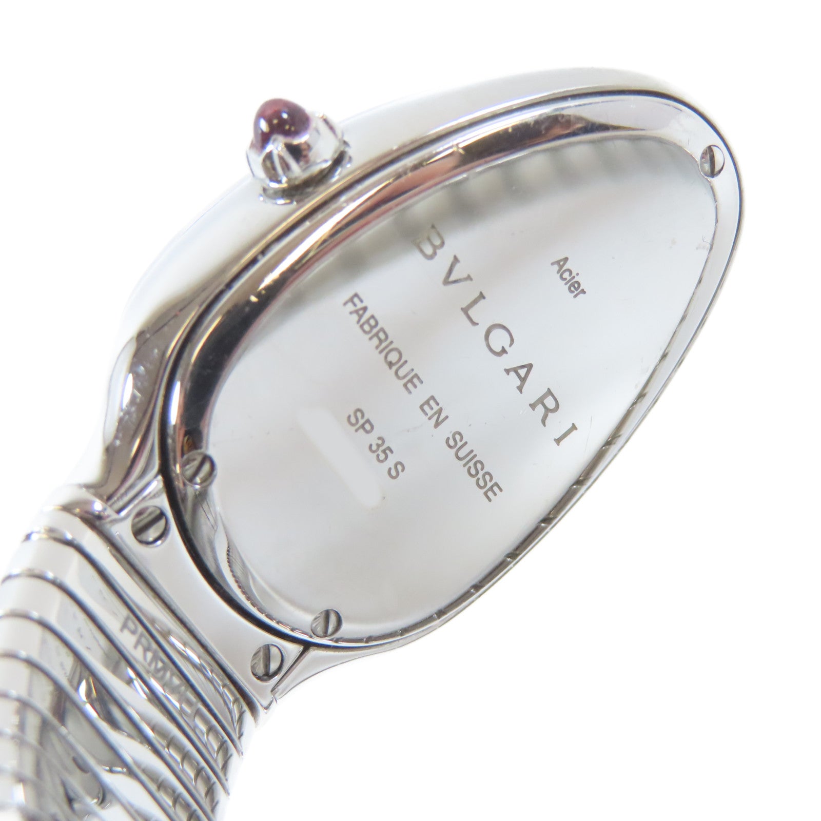 BVLGARI Serpenti Tubogas不鏽鋼石英機芯手錶白色