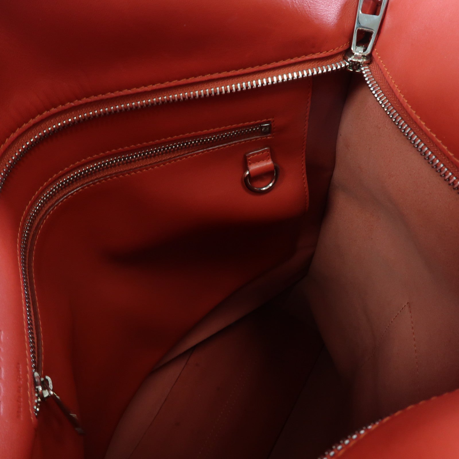 LOEWE 牛皮皮革Tote Bag銀扣手挽袋紅色