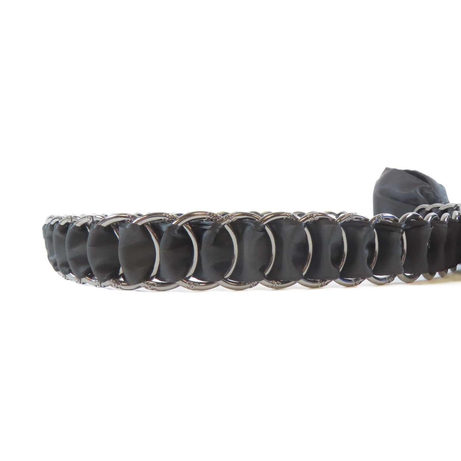 CHANEL 【激減優惠】金屬Ribbon Chain Belt腰帶黑色/銀色