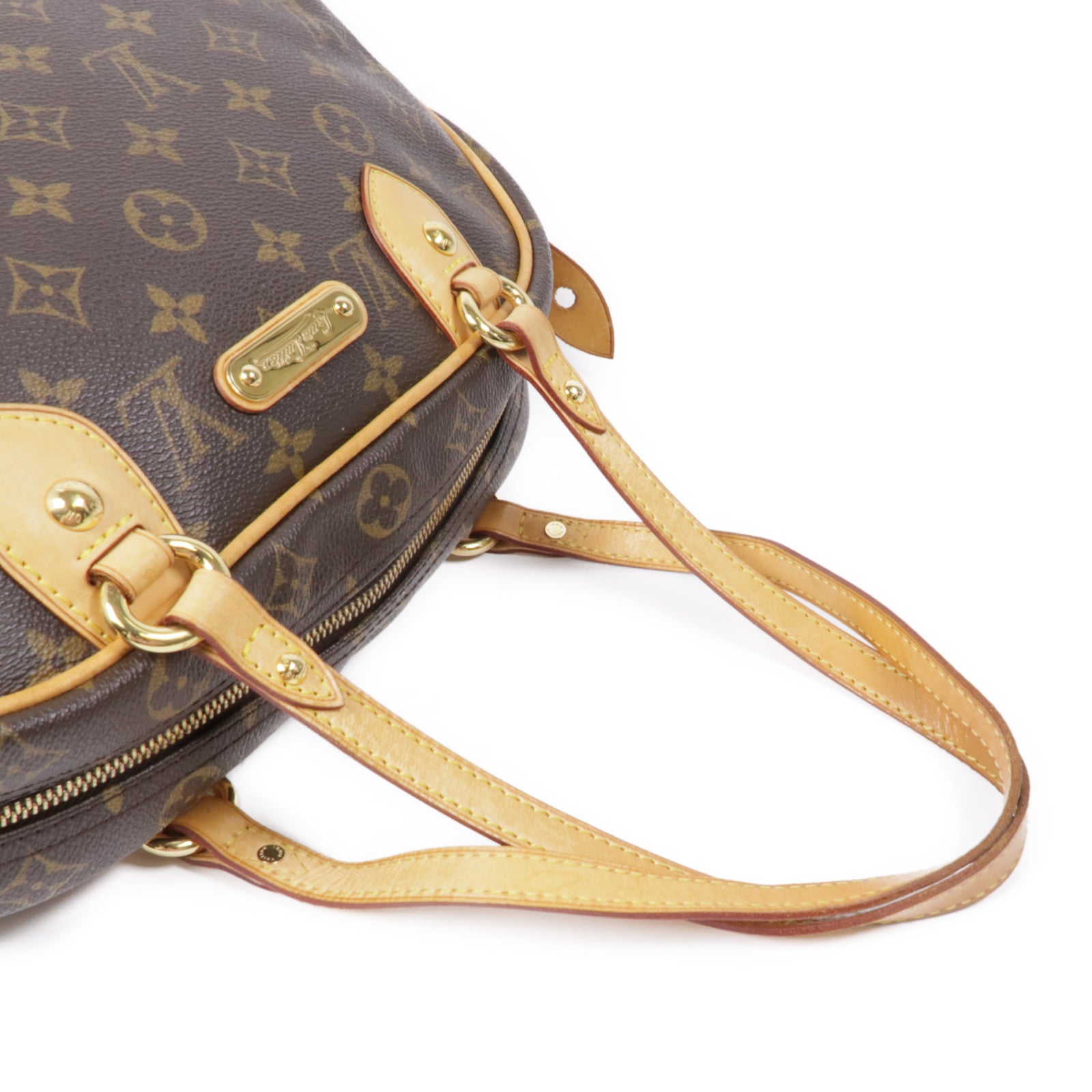 LOUIS VUITTON Monogram Montorgueil PM金扣肩背袋棕色