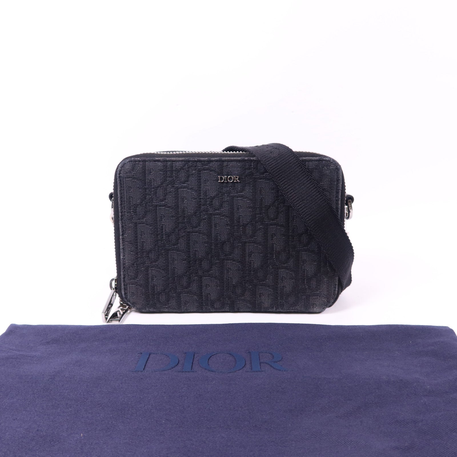 Dior 帆布Shoulder Bag銀扣肩背袋