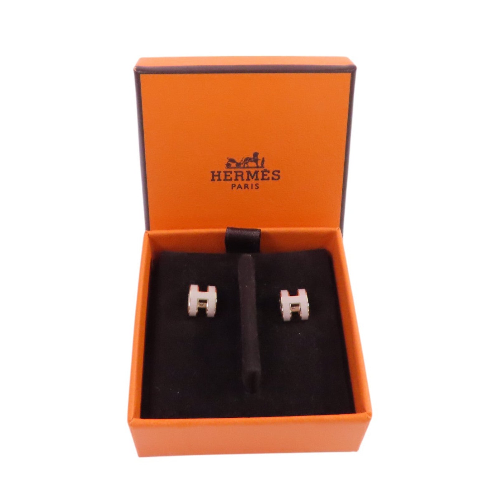 HERMES 金屬/琺瑯Mini Pop H Earrings金扣耳環