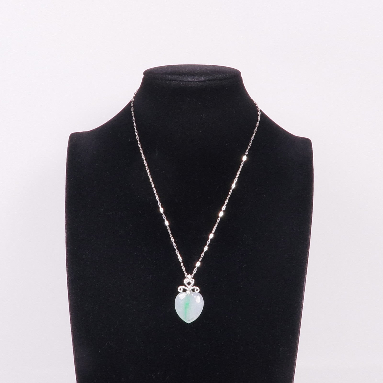 JEWELRY 18K白金Jade Diamond Necklace翡翠鑽石項鍊