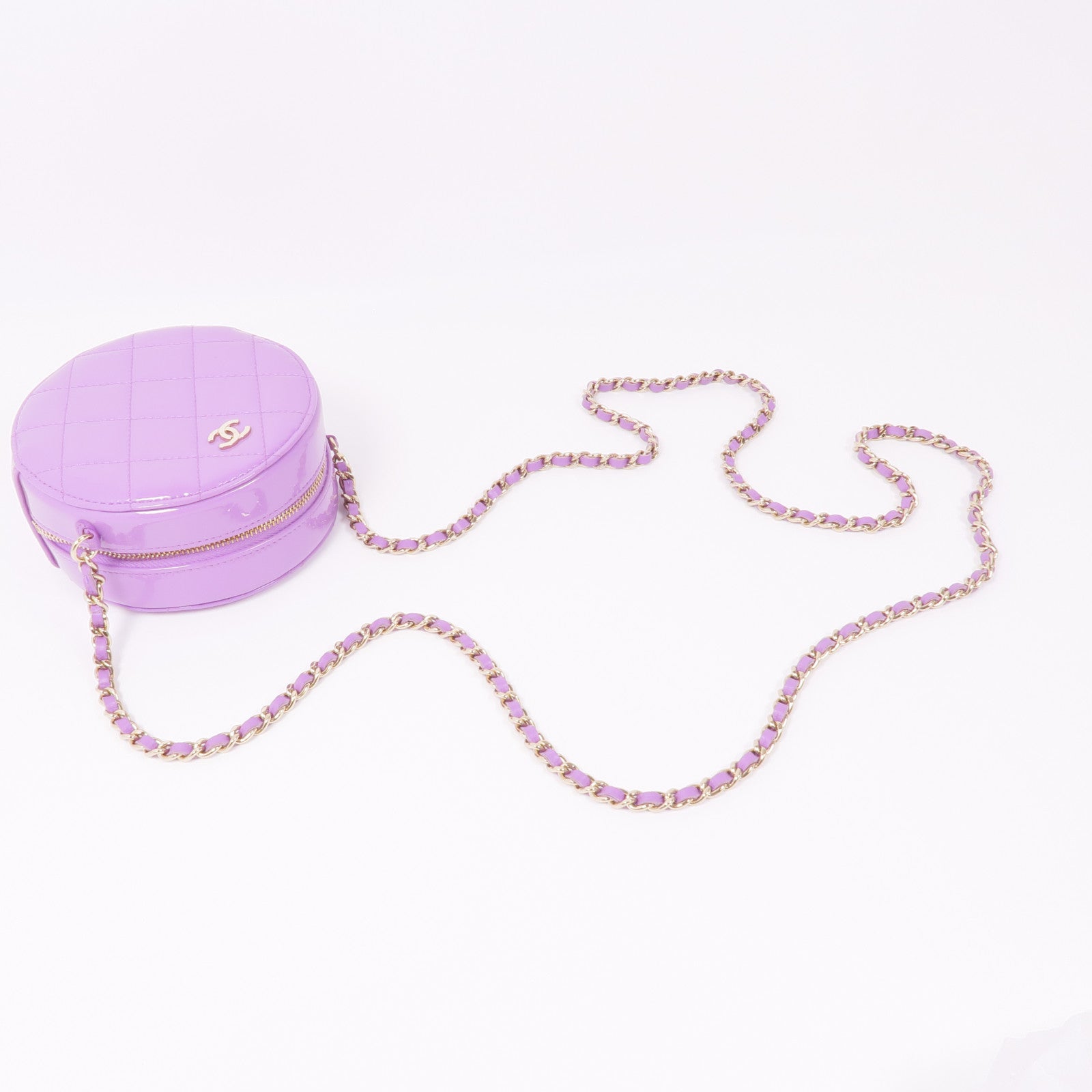 CHANEL 【激減優惠】漆皮皮革Chain Shoulder Bag金扣鏈帶肩背袋