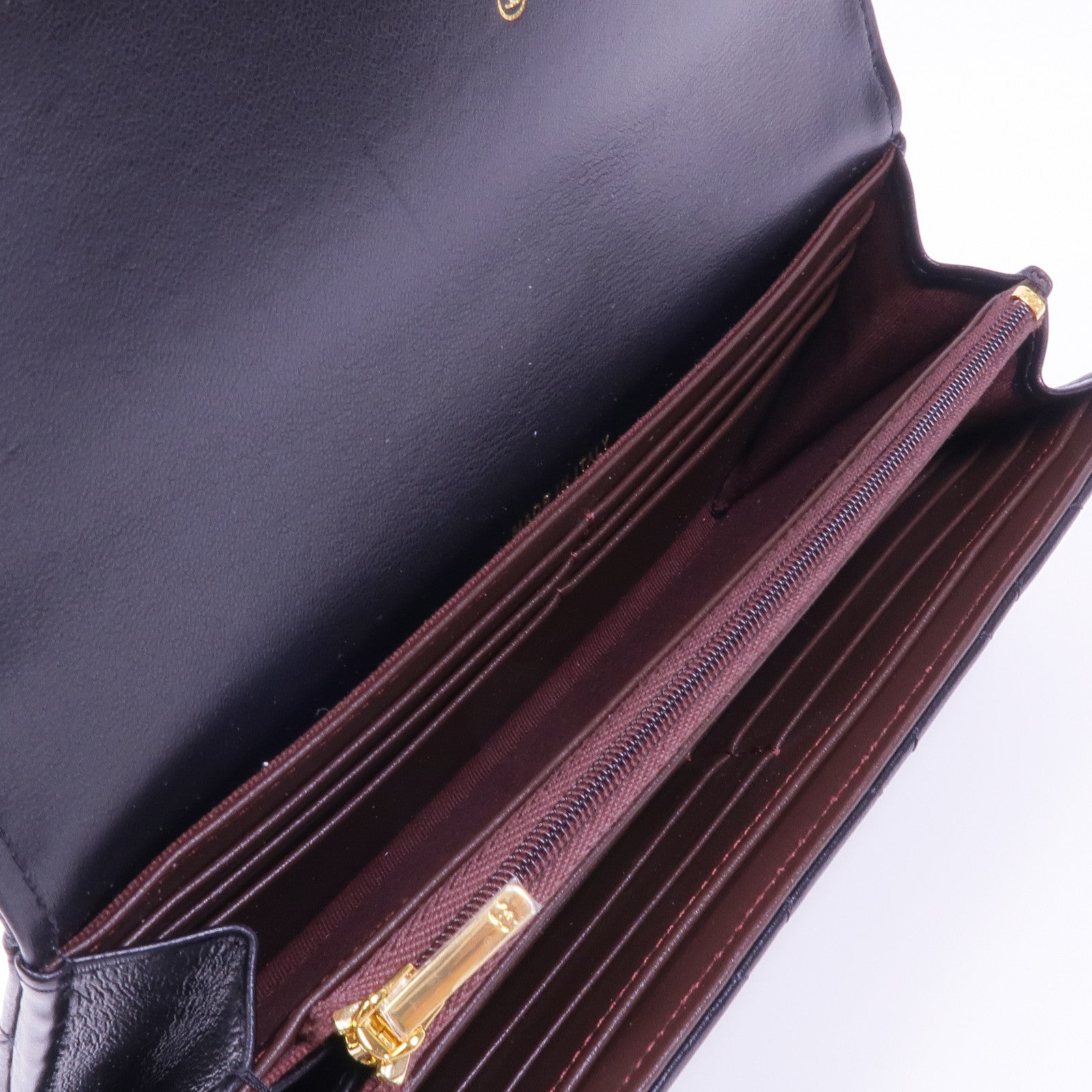 CHANEL 羊皮皮革Long Wallet金扣長錢包