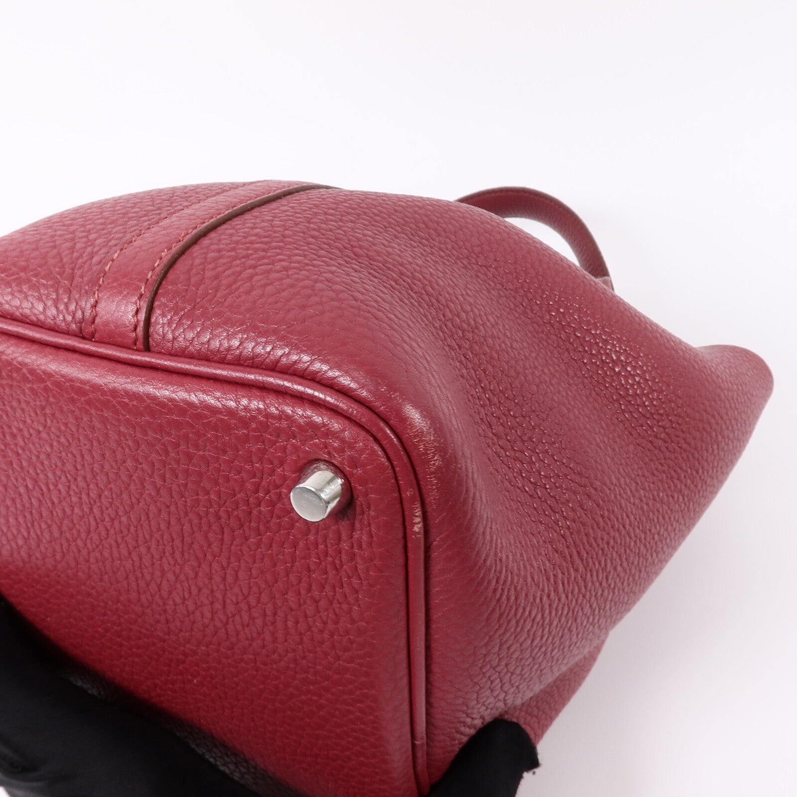 HERMES Clemence皮革Picotin PM手挽袋Rubis