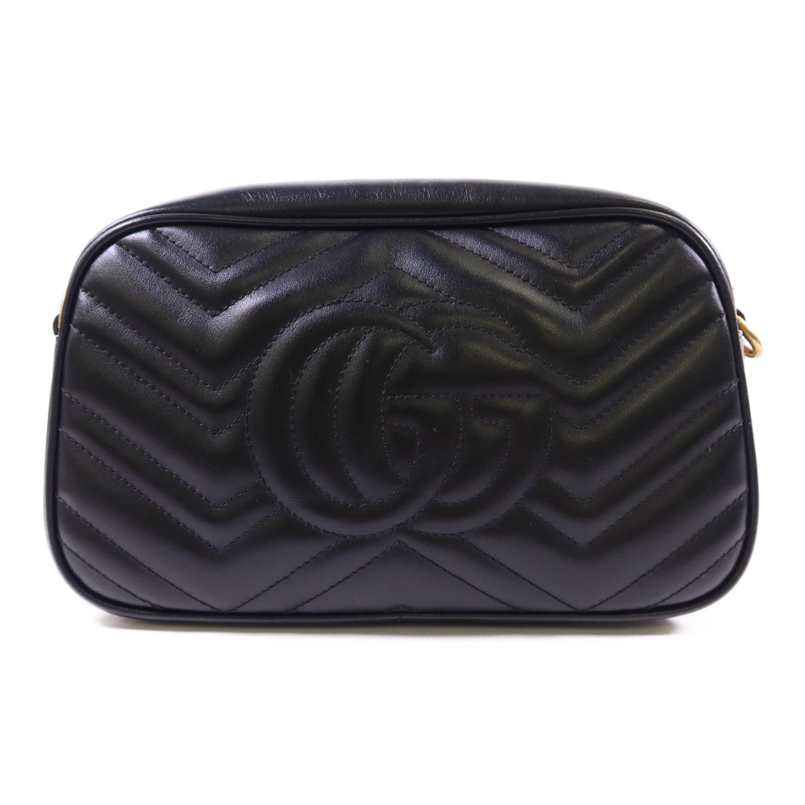 GUCCI 牛皮皮革GG Marmont Small金扣鏈帶肩背袋