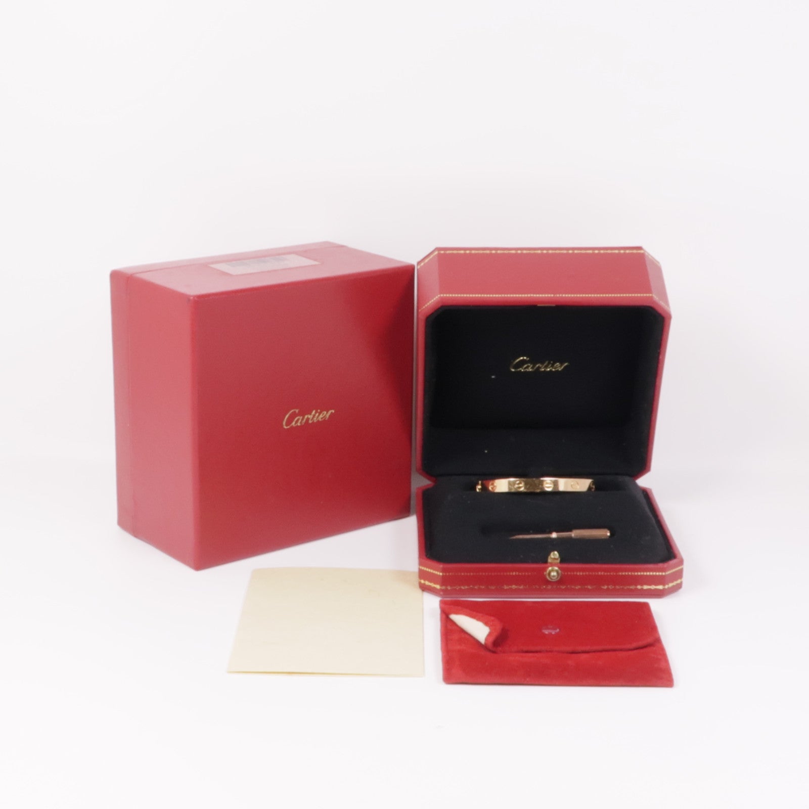 CARTIER 18K玫瑰金Love Bracelet手鐲Cartier#16