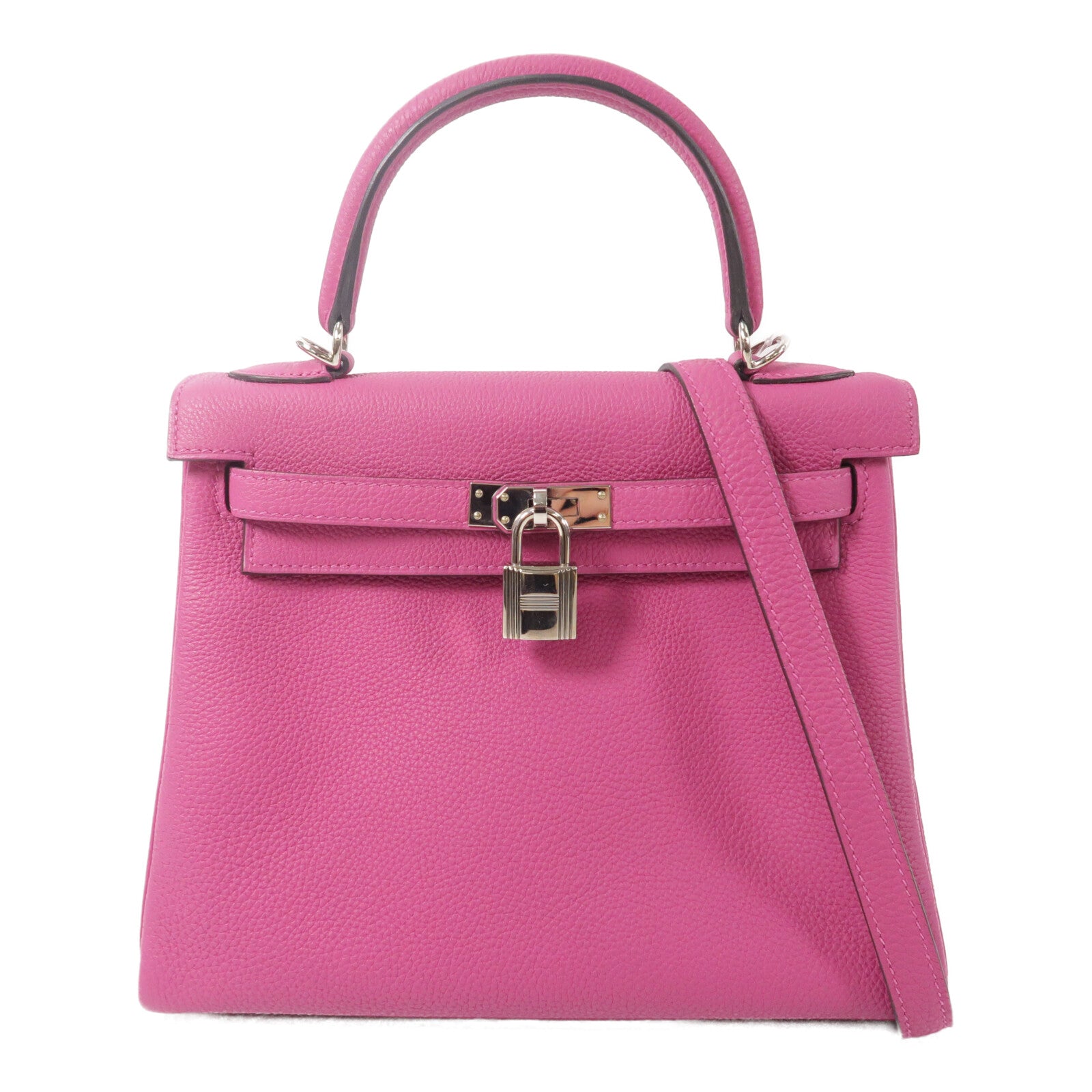 HERMES Togo皮革Kelly 25手挽肩背兩用袋Rose Purple