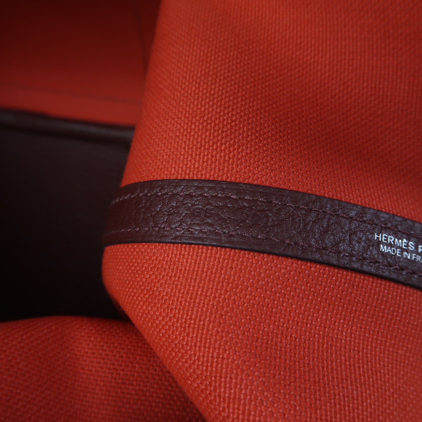 HERMES 【激減優惠】Toile H帆布Garden Party PM銀扣手挽袋Cuivre/紅銅色