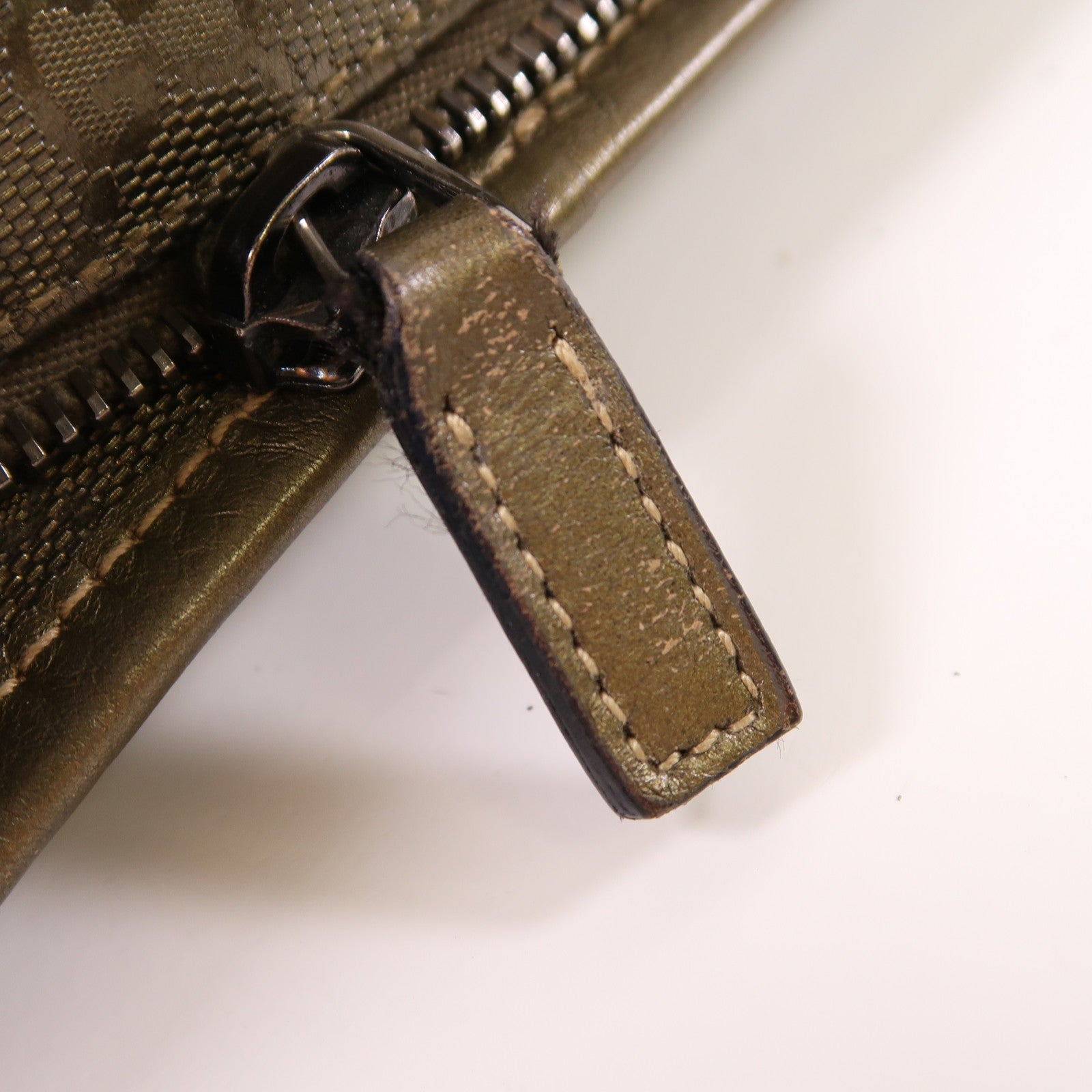 GUCCI Tote Bag Coated Canvas Khaki