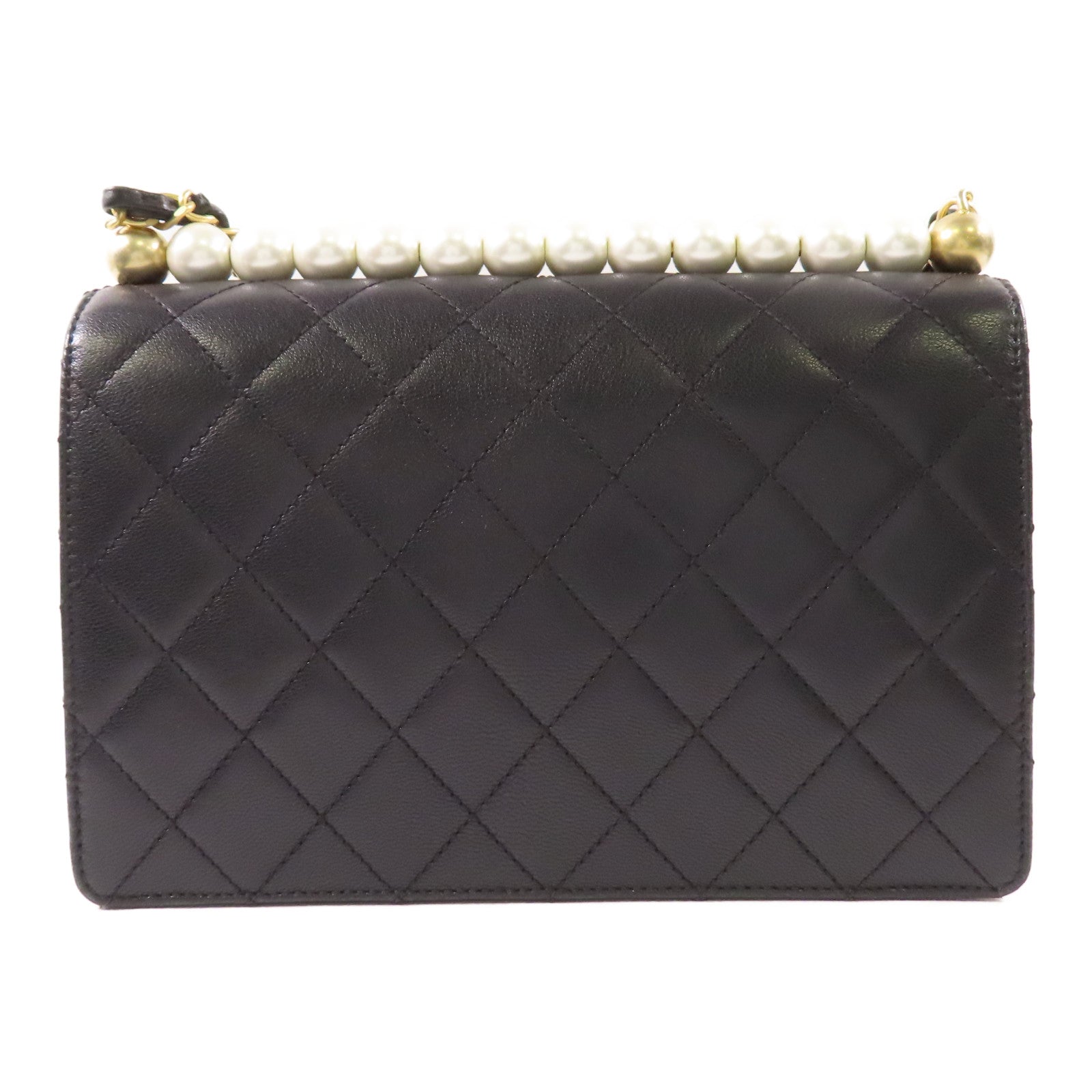 CHANEL 牛皮皮革Chain Shoulder金扣鏈帶肩背袋