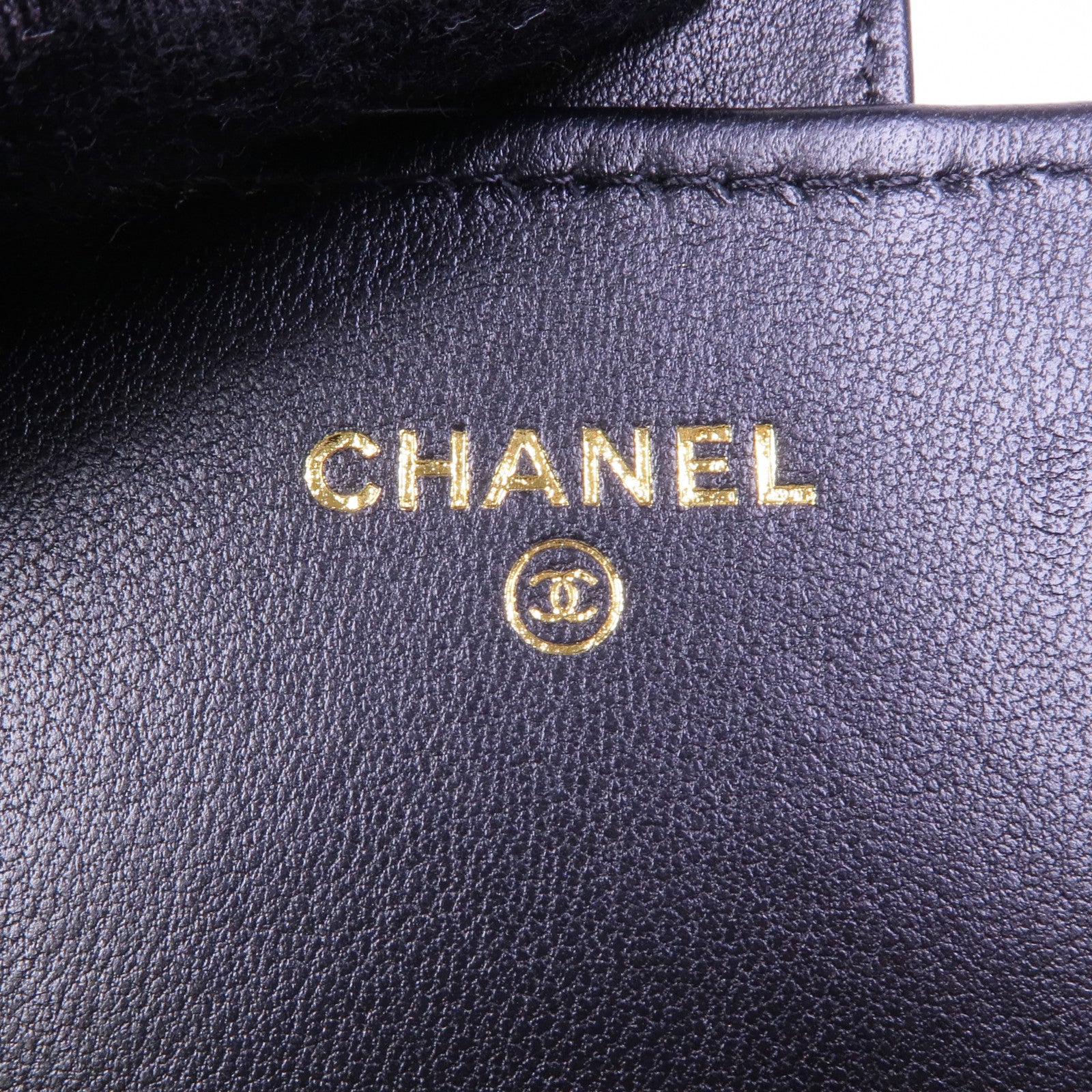 CHANEL 羊皮皮革Long Wallet金扣長錢包