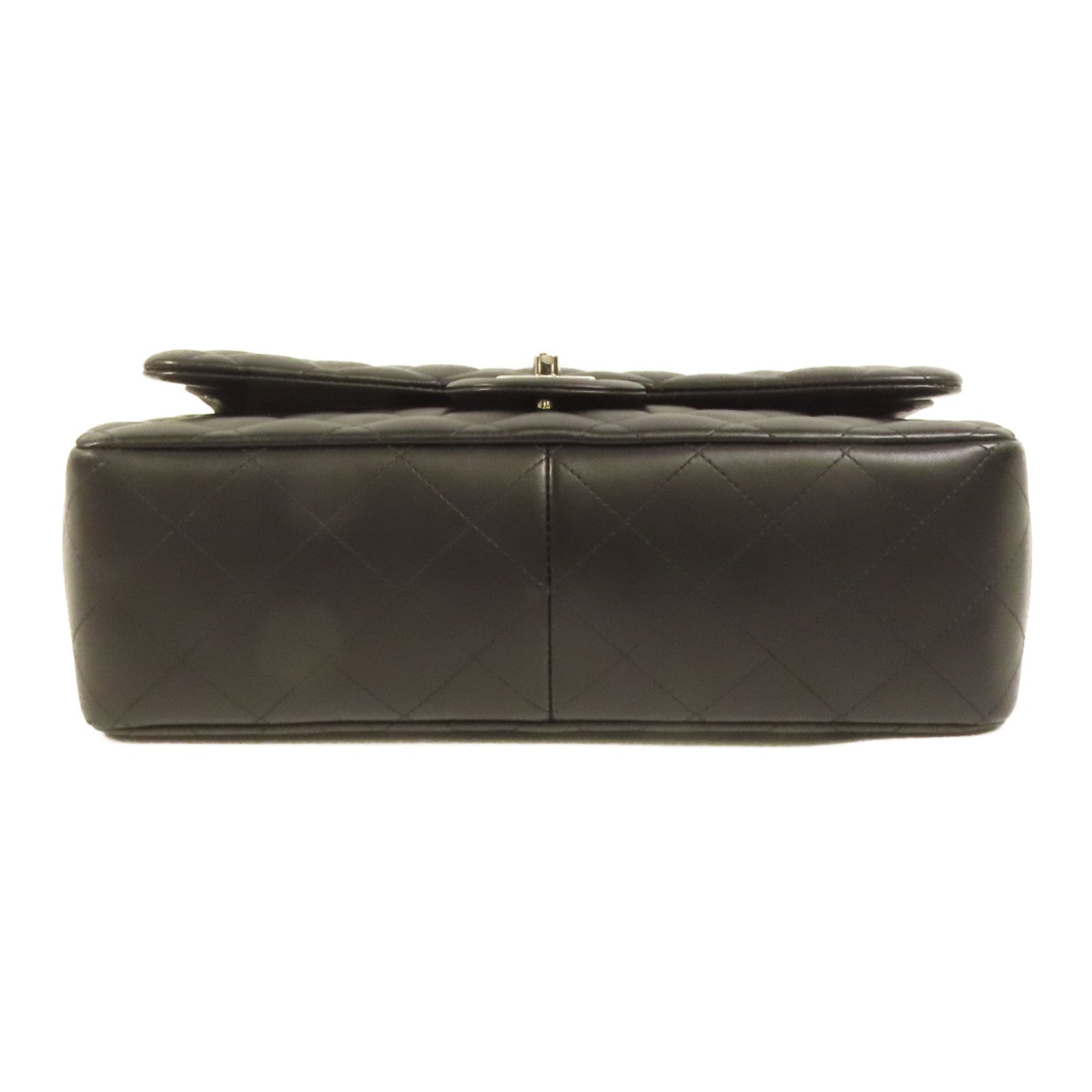 CHANEL 羊皮皮革Large Classic銀扣鏈帶肩背袋