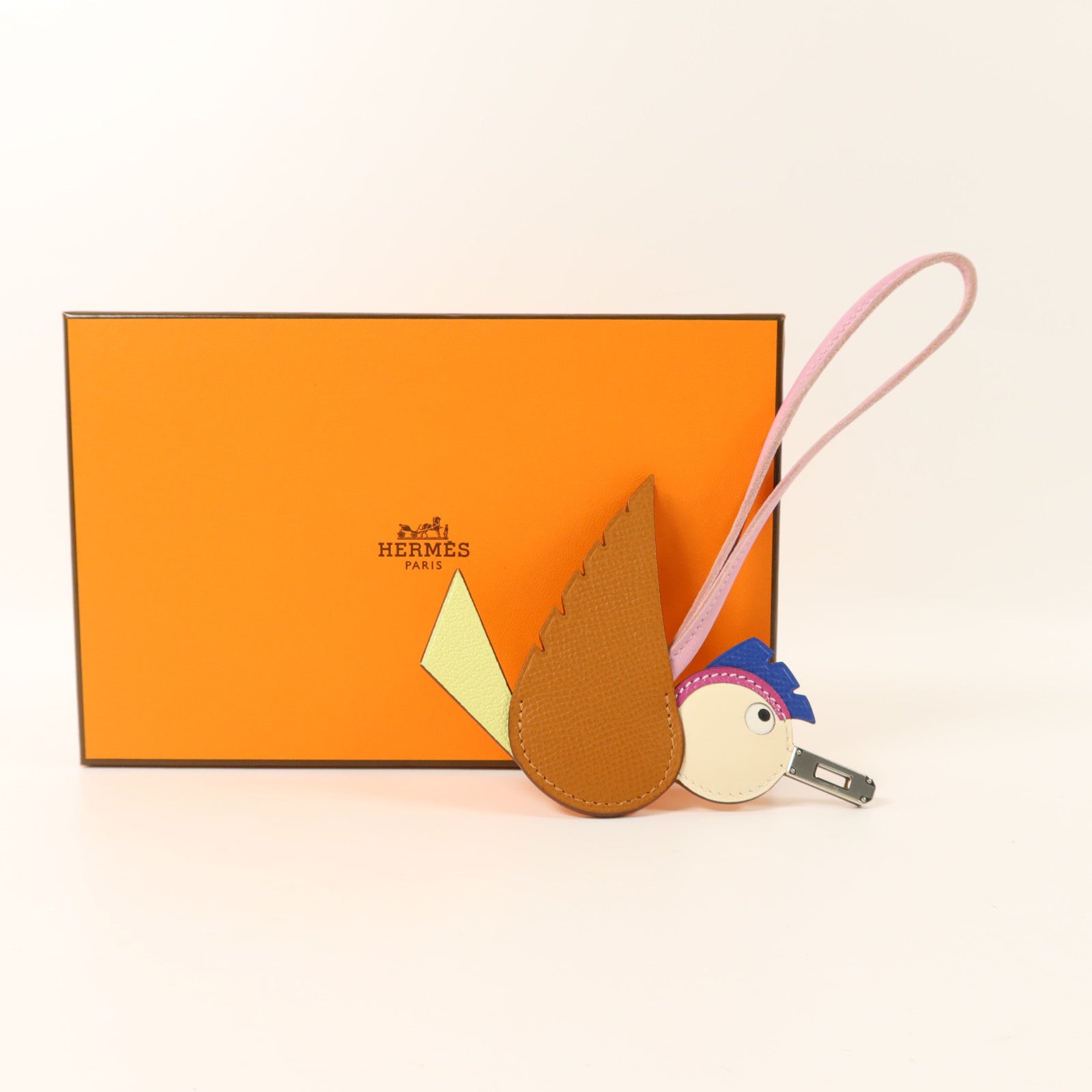 HERMES Epsom/Mysore/Milo/Swift皮革Birdy Charm掛飾Nata/Gold/Jaune Bourgeon/Bleu Electrique/Tosca/Mauve Sylvestre