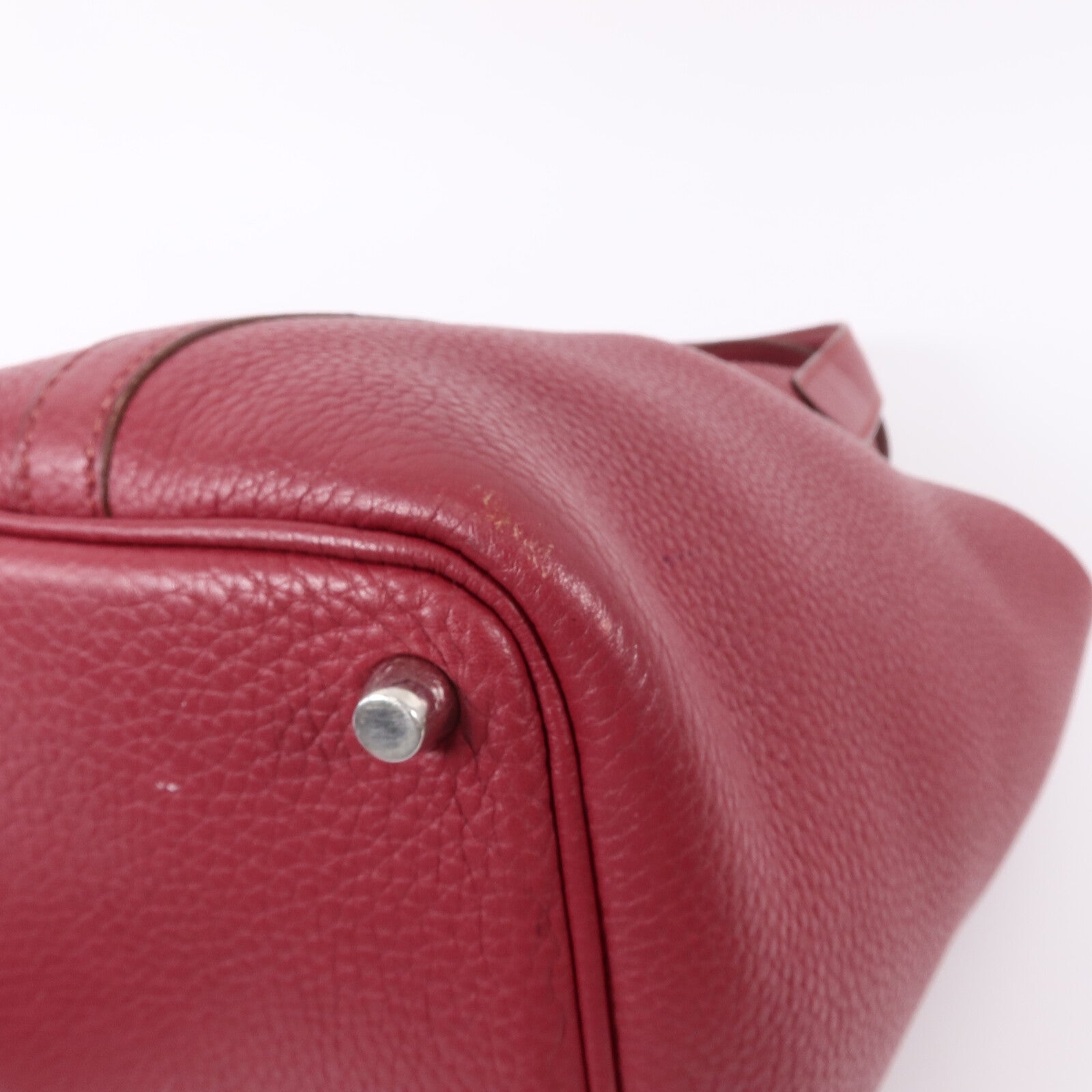 HERMES Clemence皮革Picotin PM手挽袋Rubis