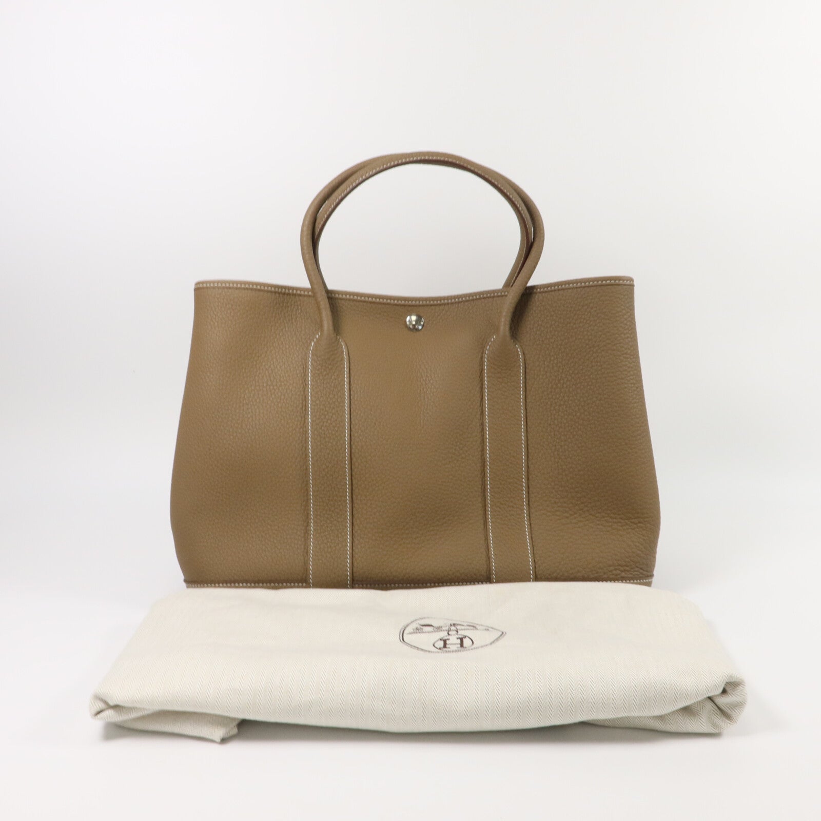 HERMES Negonda皮革Garden Party PM手挽袋Etoupe