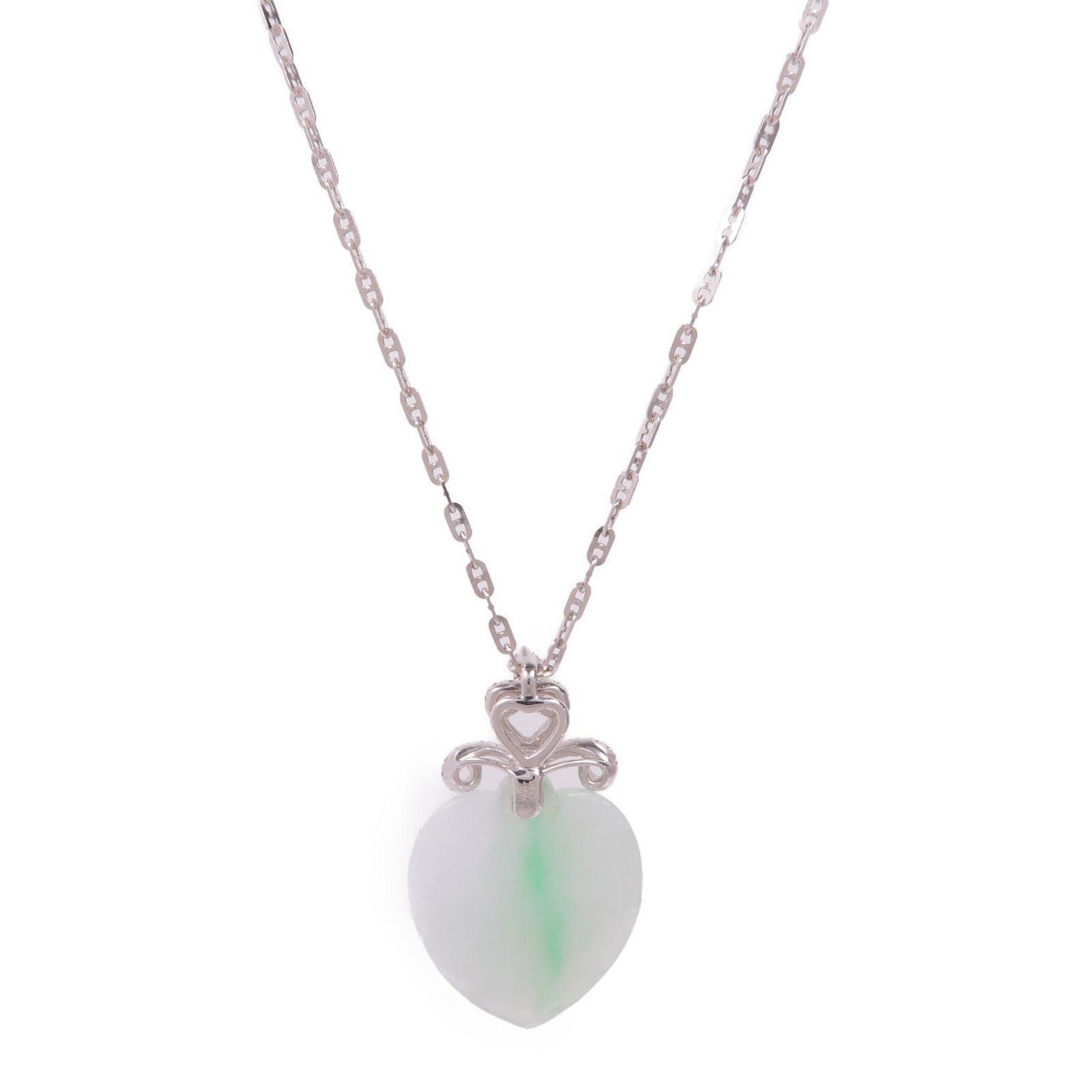 JEWELRY 18K白金Jade Diamond Necklace翡翠鑽石項鍊