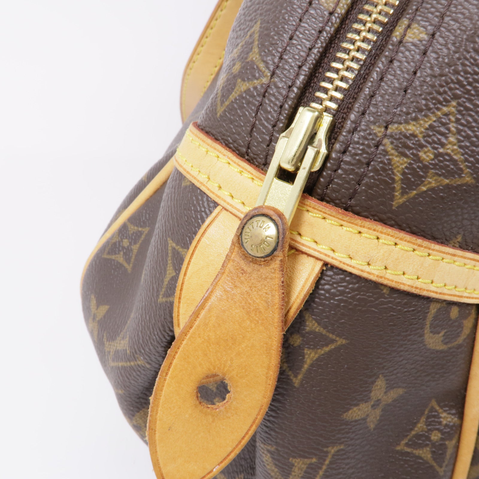 LOUIS VUITTON Monogram Montorgueil PM金扣肩背袋棕色