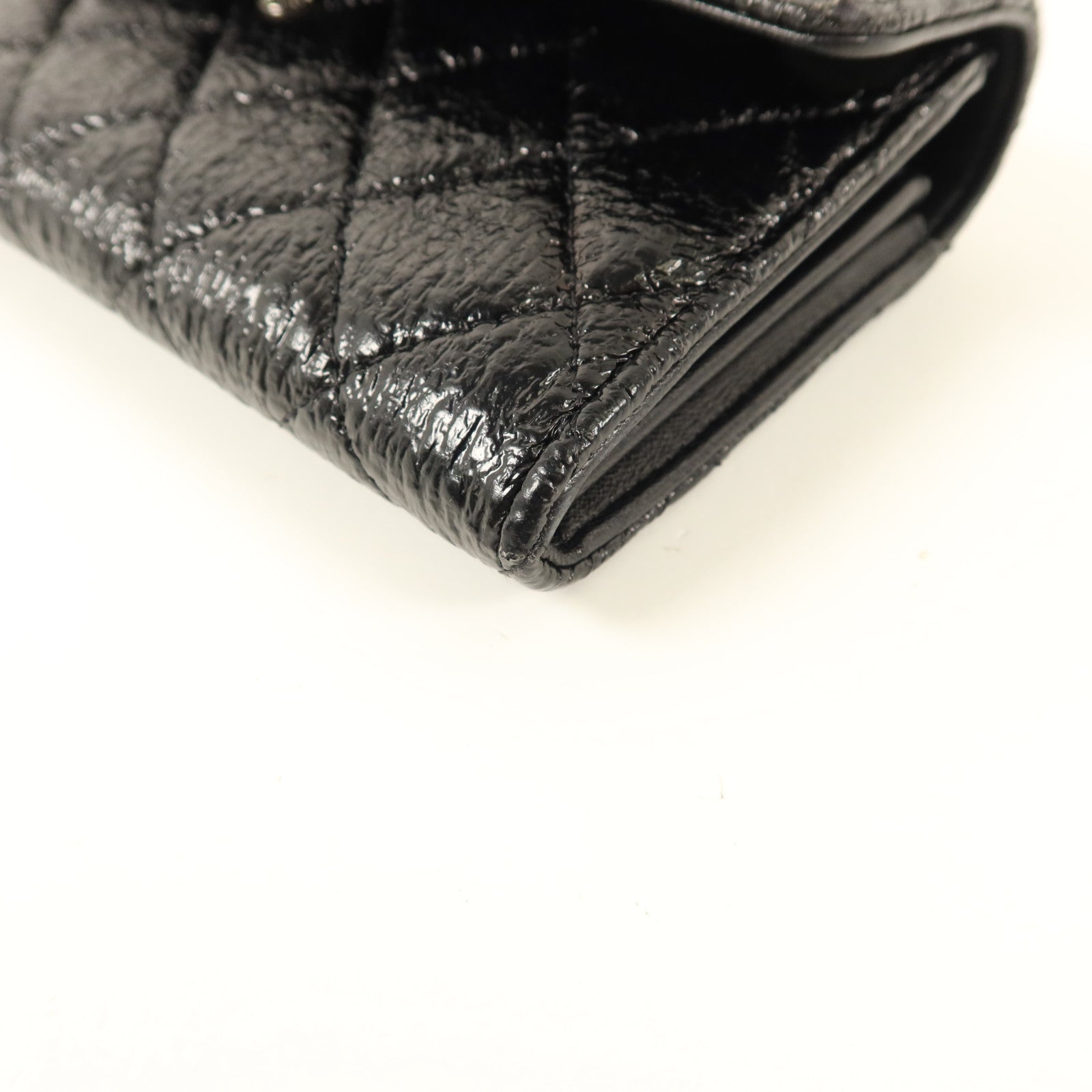 CHANEL 漆皮皮革Long Wallet銀扣長錢包