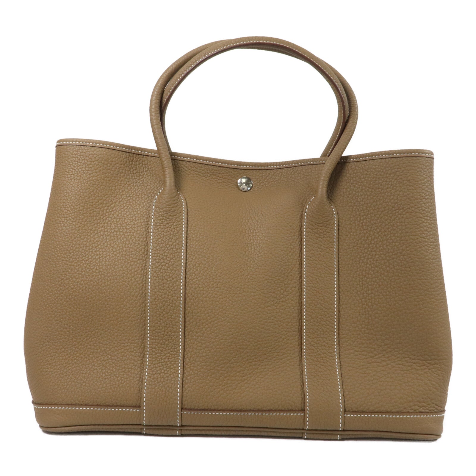 HERMES Negonda皮革Garden Party PM手挽袋Etoupe