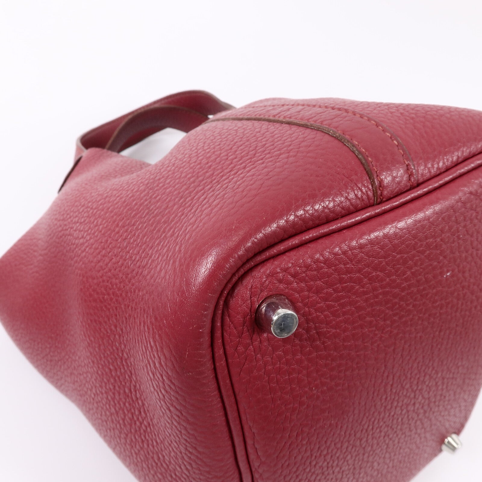 HERMES Clemence皮革Picotin PM手挽袋Rubis