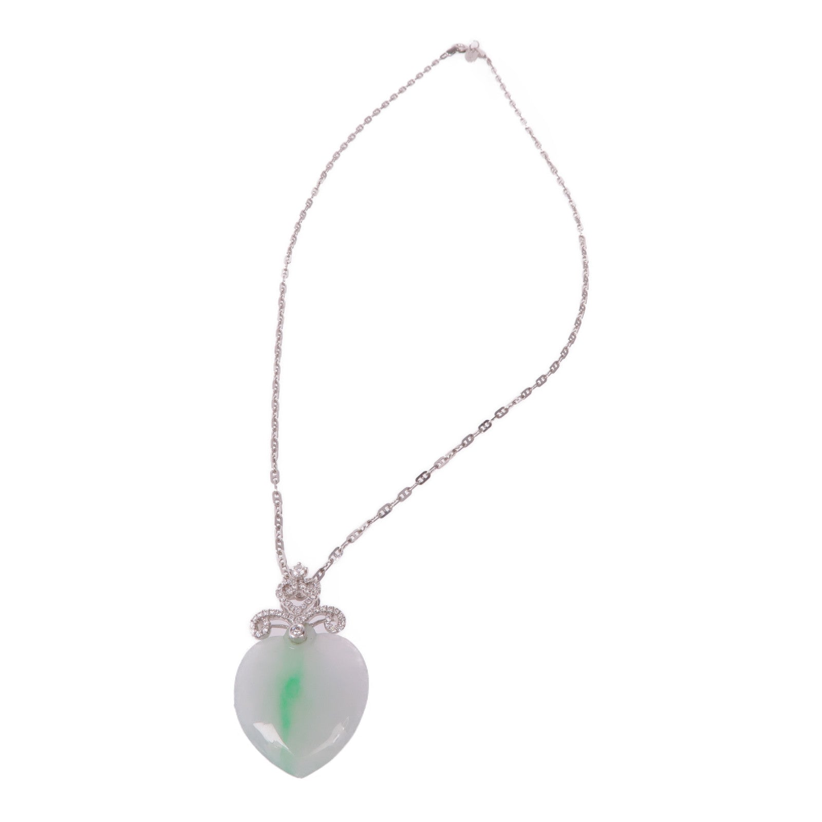 JEWELRY 18K白金Jade Diamond Necklace翡翠鑽石項鍊