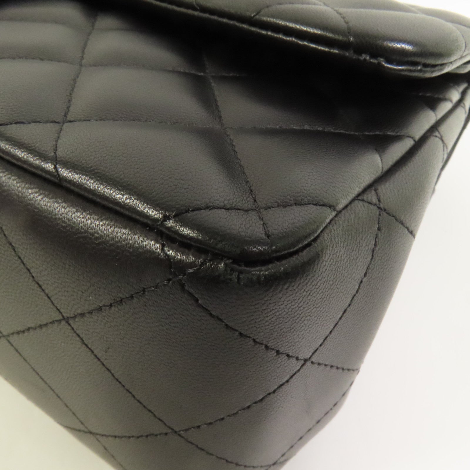 CHANEL 羊皮皮革Large Classic銀扣鏈帶肩背袋