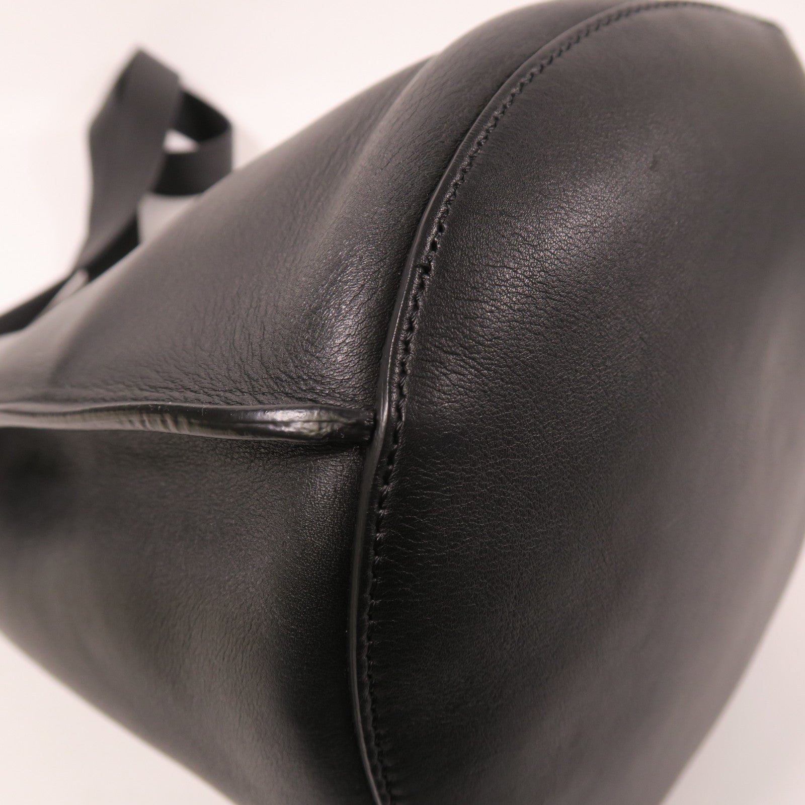 CELINE SHW Big Bag Bucket Shoulder Bag Calfskin Leather Black