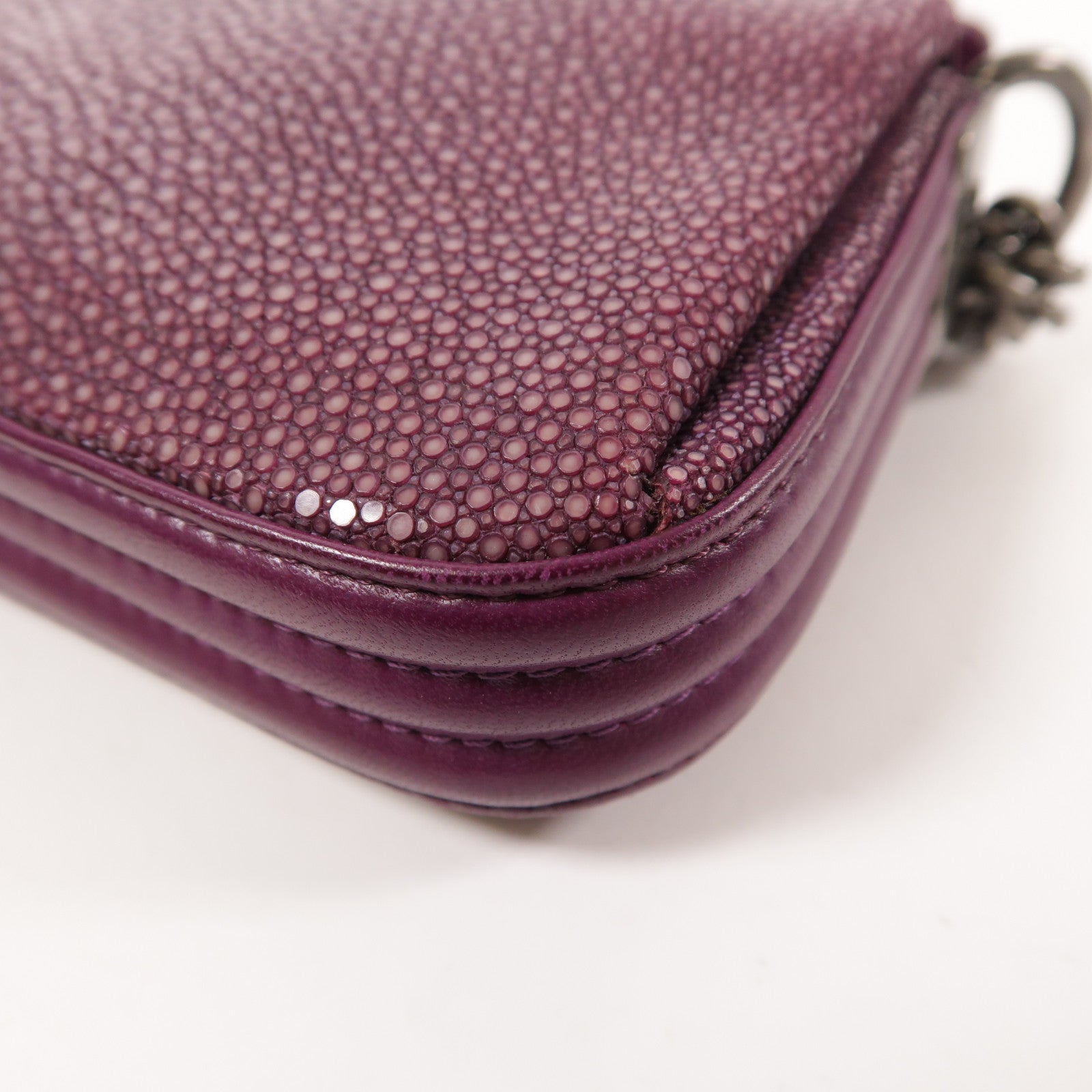 CHANEL 魔鬼魚皮革Chain Shoulder鏈帶肩背袋