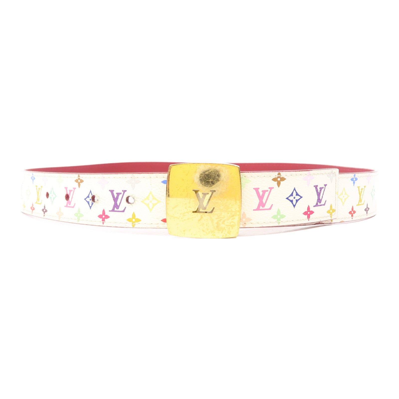 LOUIS VUITTON Monogram Multicolore Belt 80cm金扣皮帶