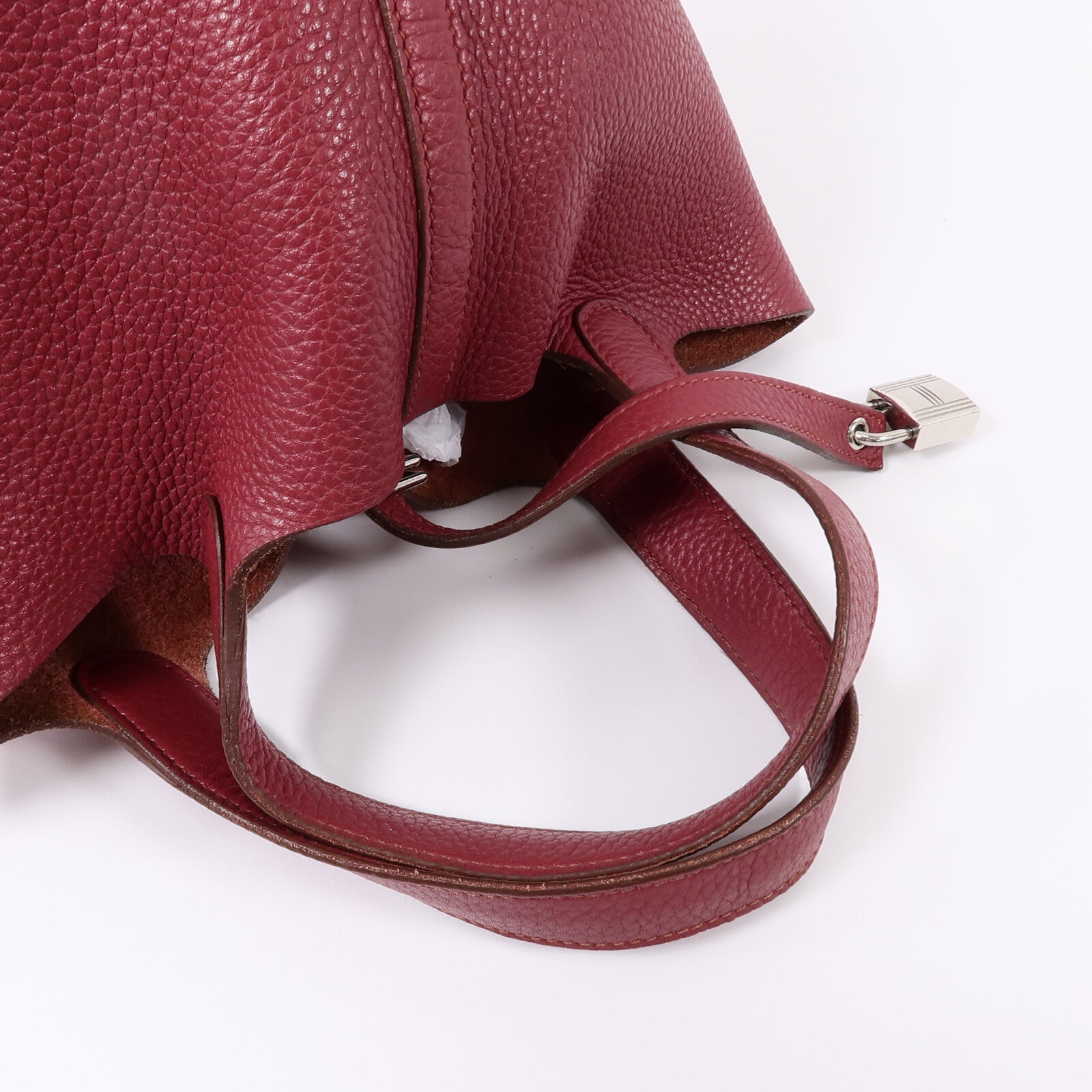 HERMES Clemence皮革Picotin PM手挽袋Rubis